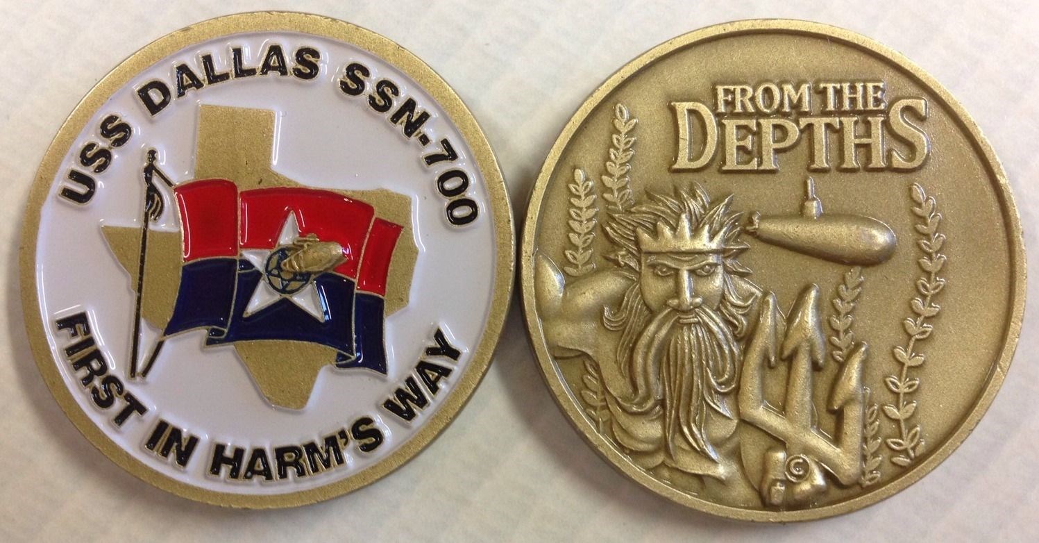 NAVY USS SAN DALLAS SSN-700 FIRST  IN HARMS WAY SUBMARINE CHALLENGE COIN
