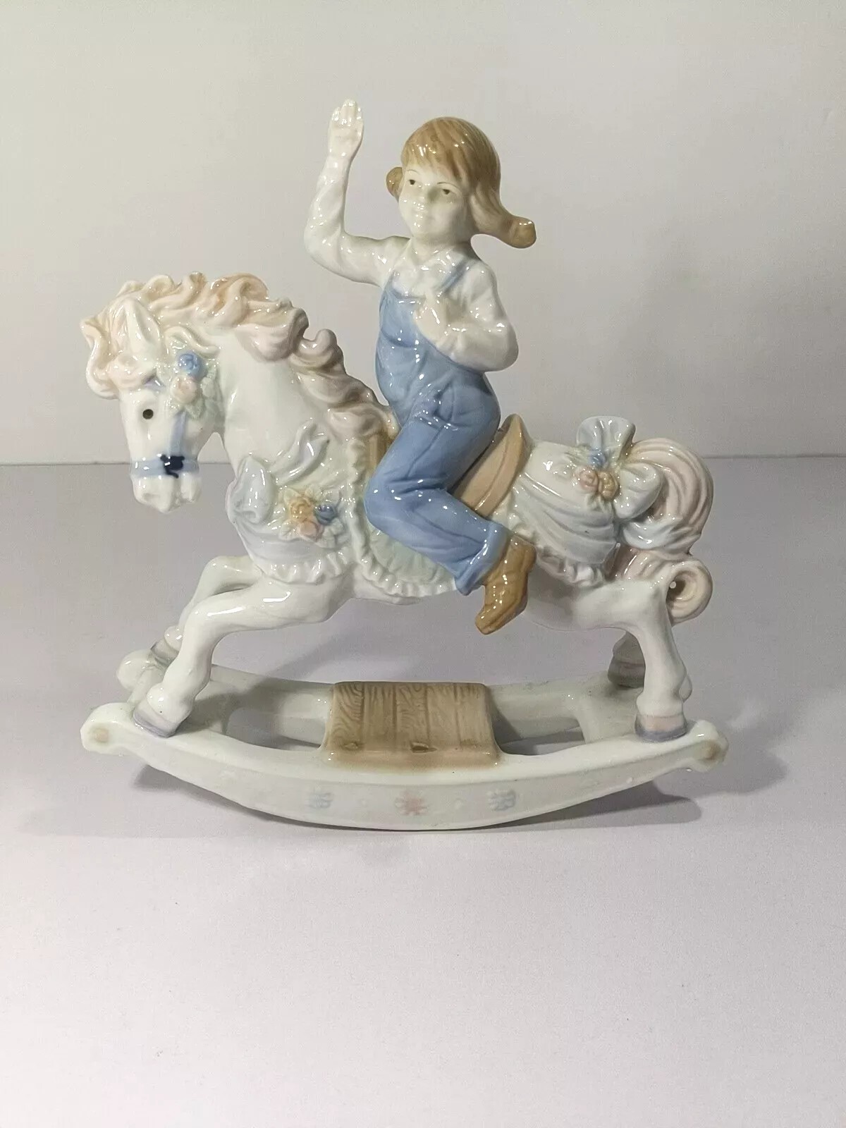 Vintage 1991 Paul Sebastian Girl on Rocking Horse Ceramic 7\