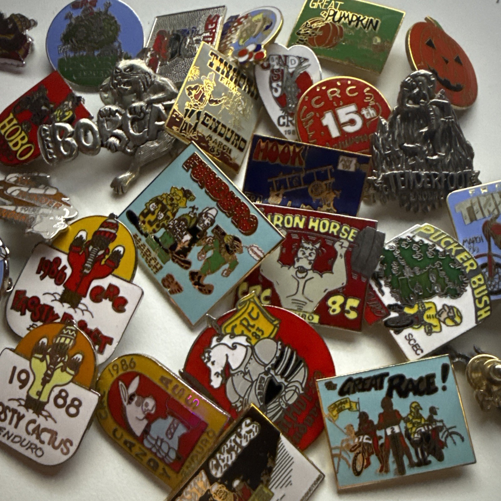 Vintage Enduro Motorcycle Lapel Pins Mixed Lot Hobo Iron Horse CRC 85 1988