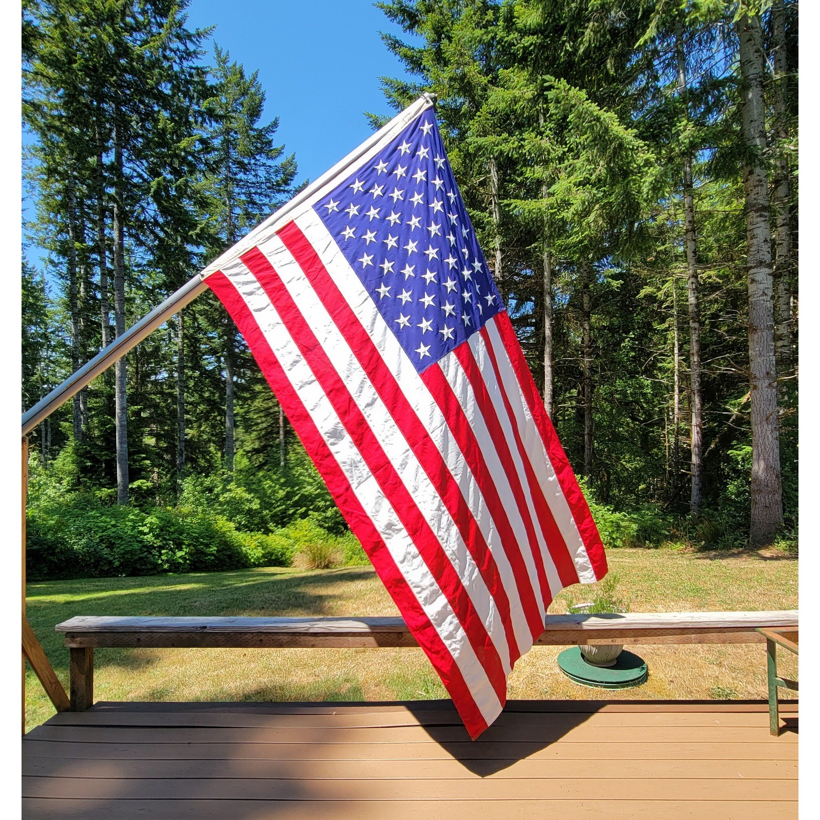 X-Large Vintage American Flag 5\'x9\' 50 States Embroidered 100% Cotton