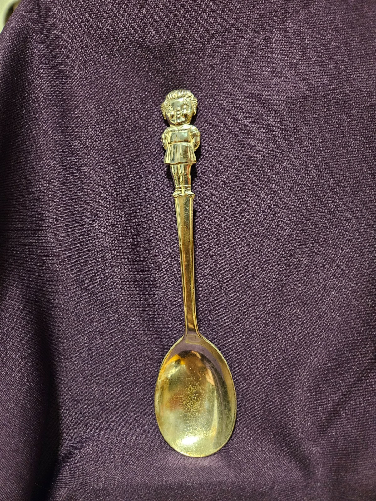 Vintage 1960\'s Silver Plate Campbell\'s Kid Soup Spoon - Girl w/ vintage patina