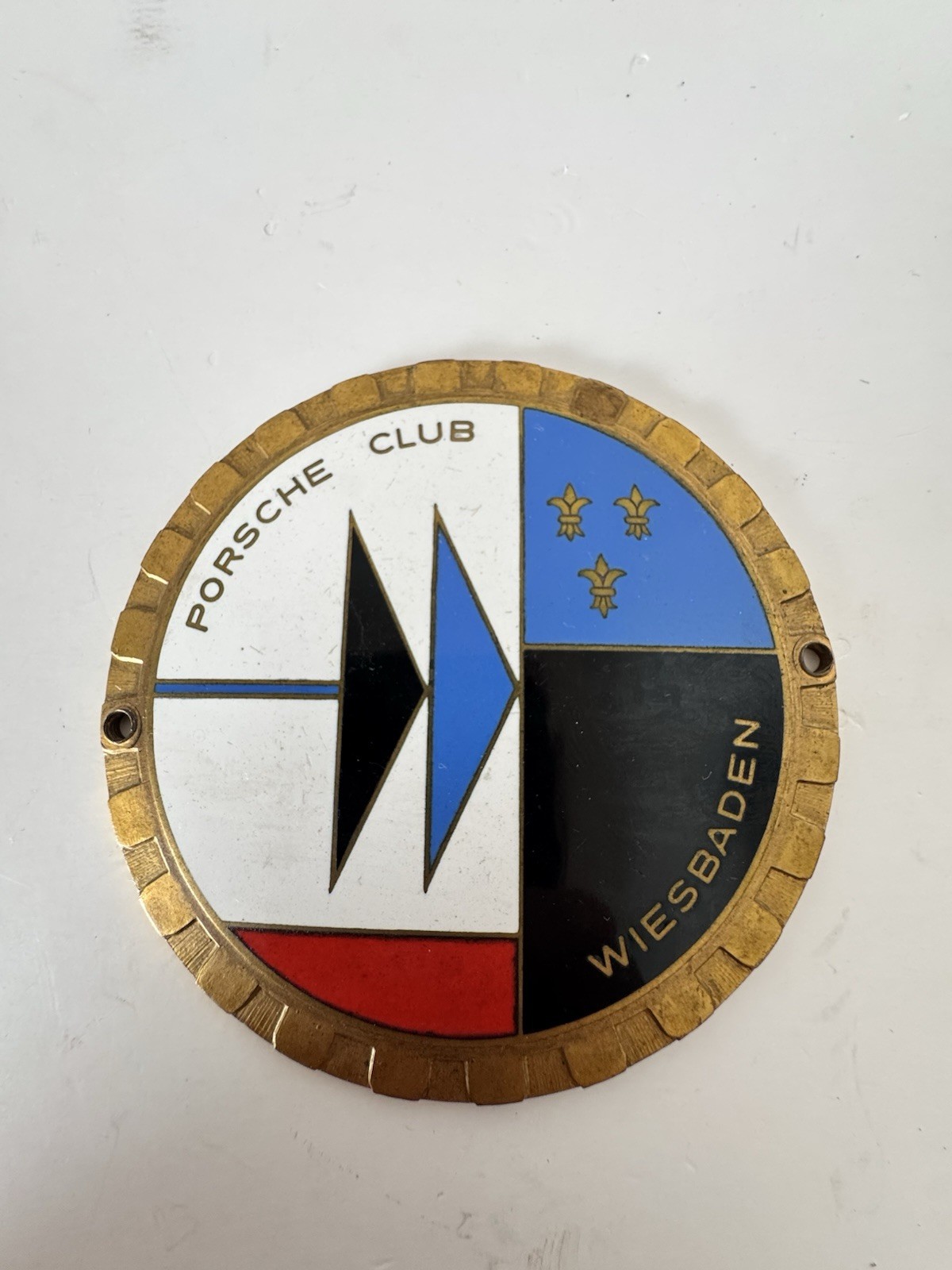 Vintage Enamel Porsche Club Wiesbaden Car Racing Grill Badge Emblem Wiedmann Vintage Enamel Porsche Club Wiesbaden Car Racing Grill Badge Emblem Wiedmann