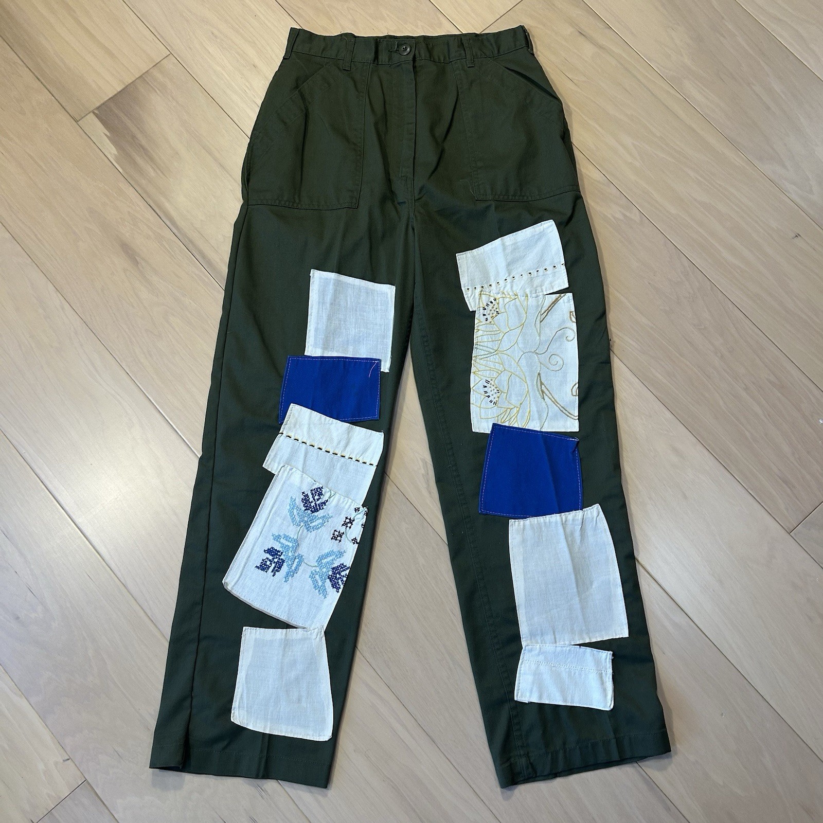 Vintage US Military 1988 Utility Slacks OG-507 Patch Work Women\'s 28x29