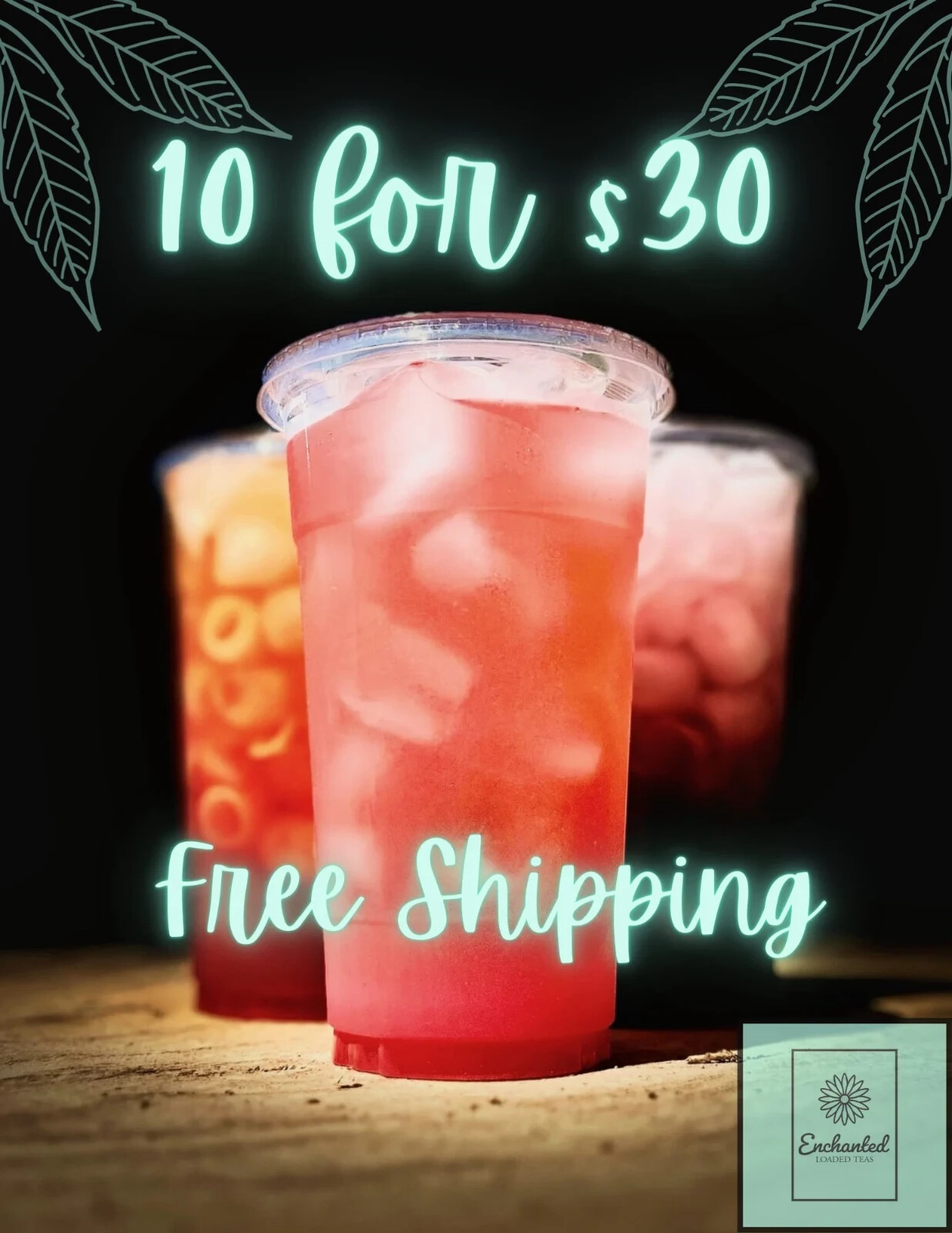 Loaded Tea Kit PACK OF 10 Zero Sugar Flavored Ice Tea Powder Mix High Energy