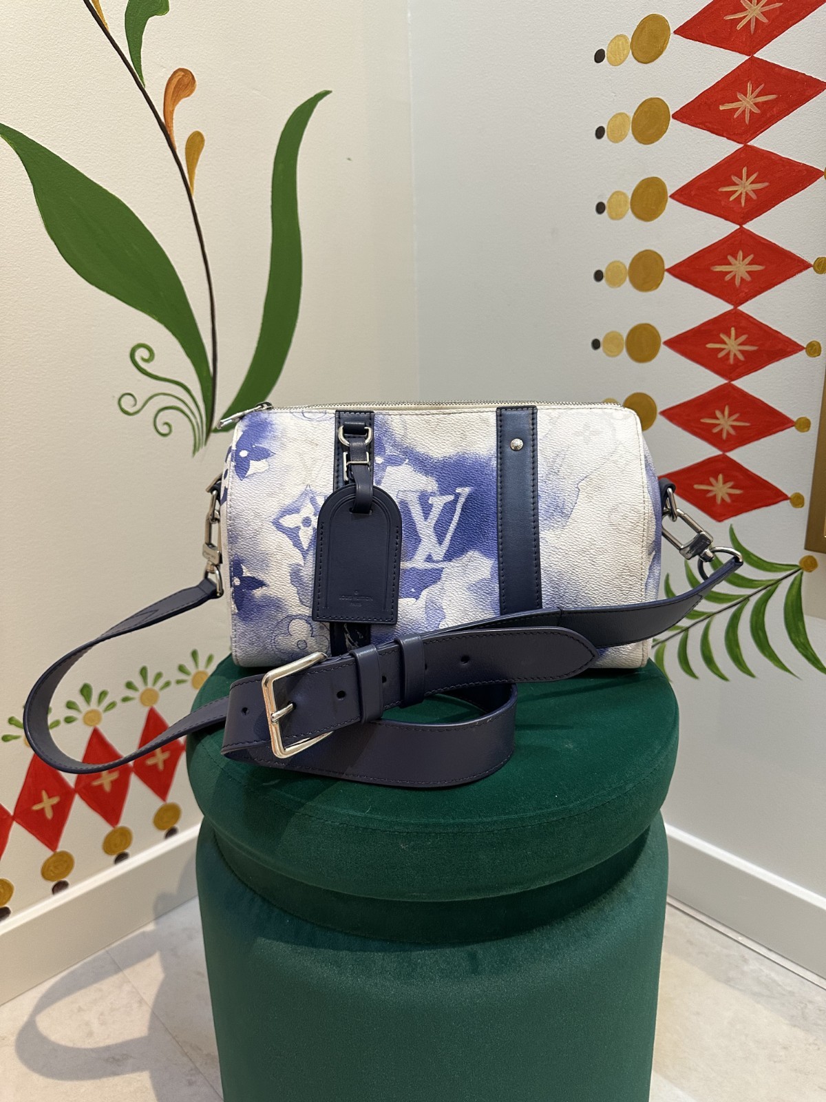Louis Vuitton Virgil Abloh Watercolor Keepall XS Blue Monogram M45761 2021