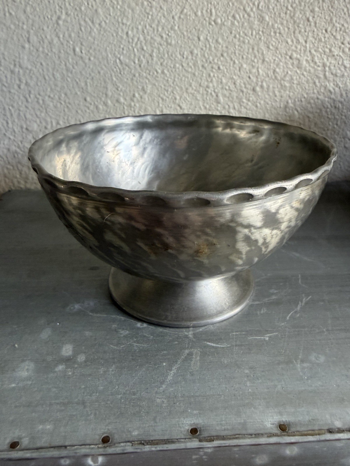 Vintage Drangsgaard Norway Handmade Pewter 93/7 Footed Bowl 4\