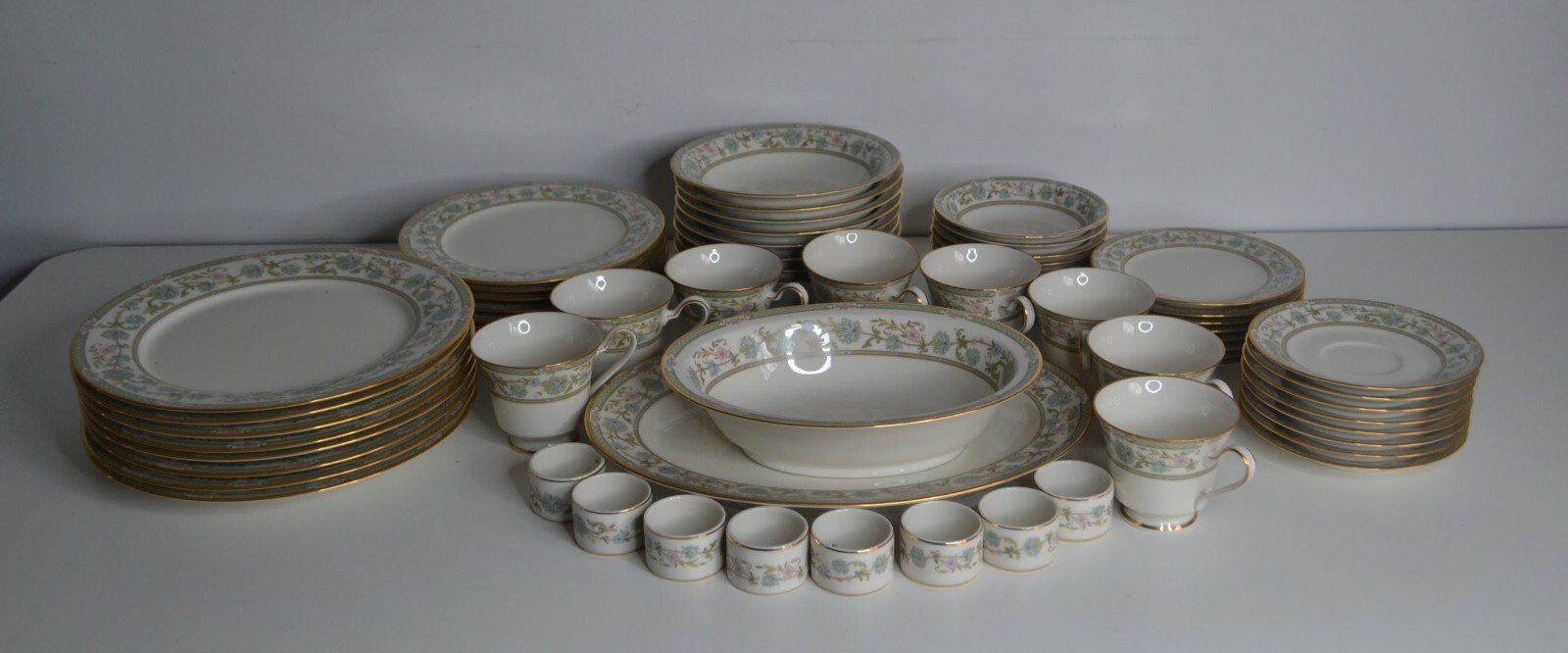 MIYOSHI Noritake Ivory China Japan #7194 Complete 8 pc Set w Other Come L@@K
