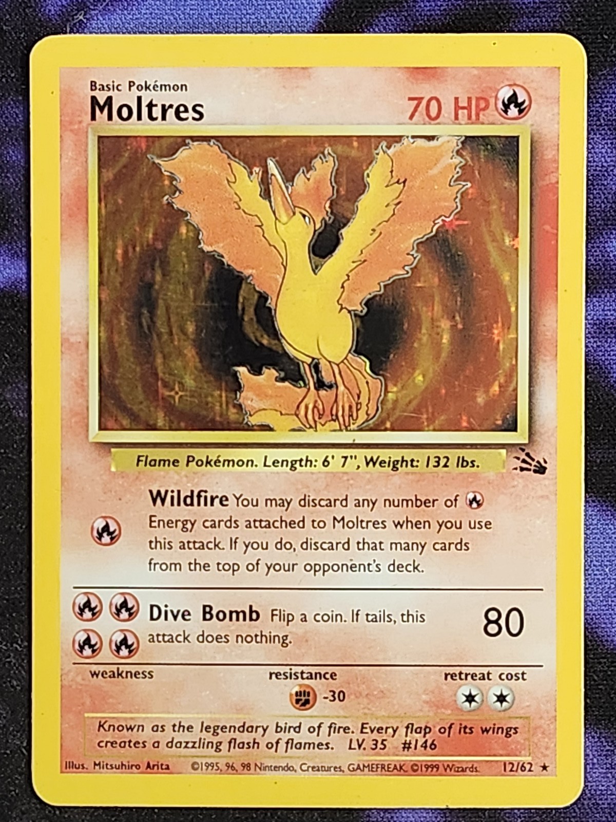 Pokemon Moltres Holo 12/62 (HP) Unlimited Fossil FO