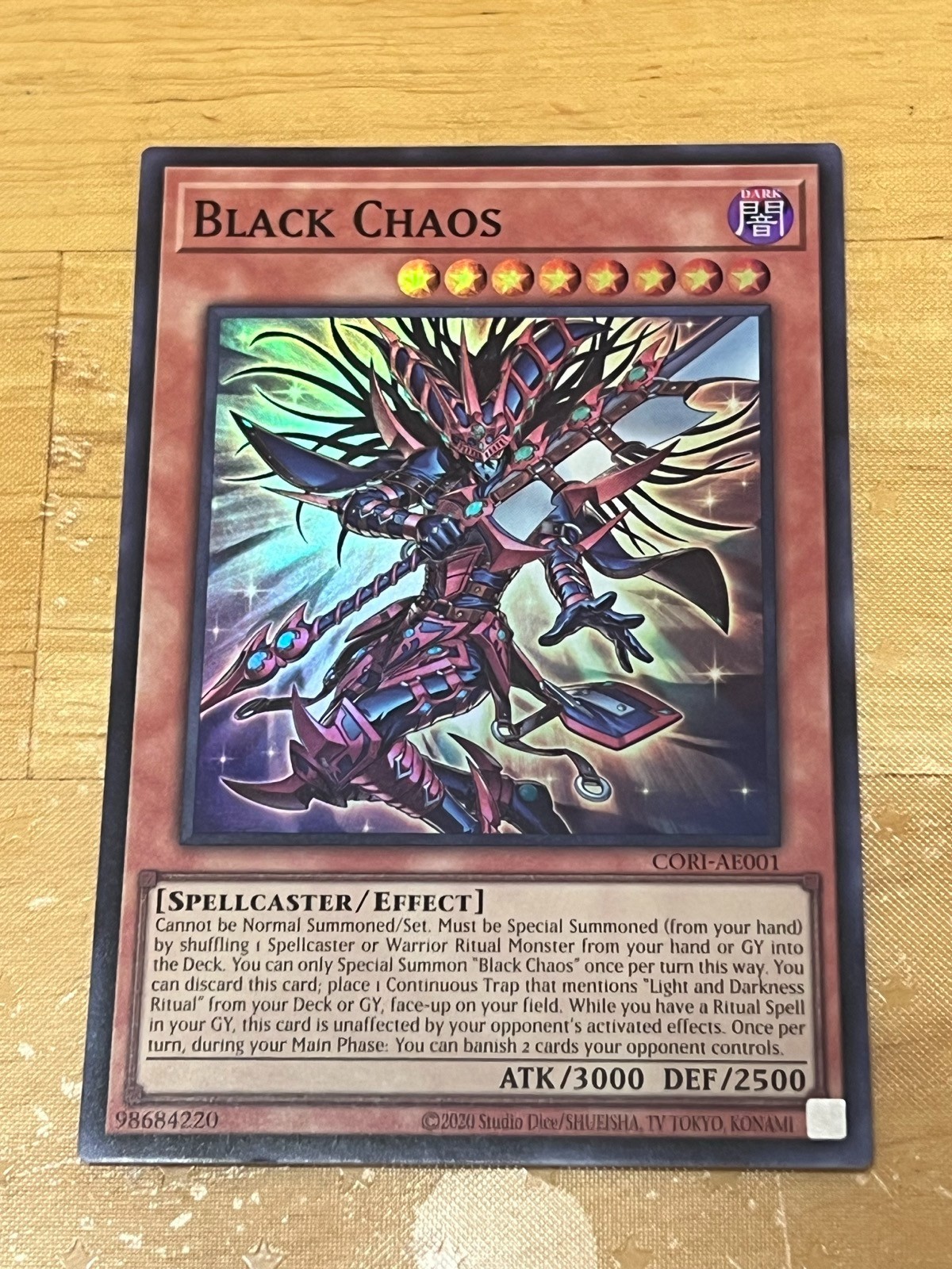 Yugioh Asian English Black Chaos COR1-AE001 Super rare Near Mint