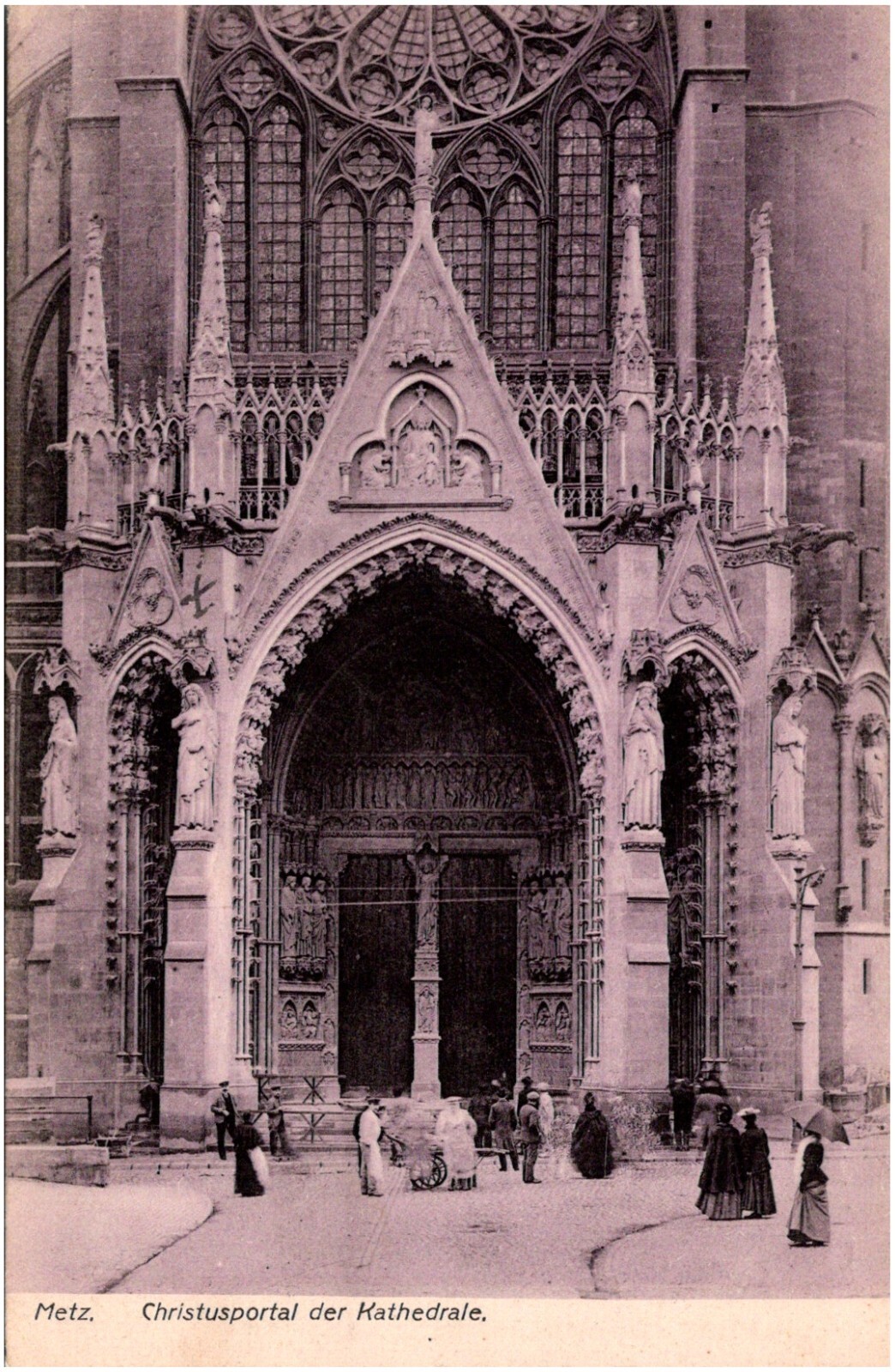 Christusportal der Kathedrale Metz France Cathedral 1910s German Postcard Photo