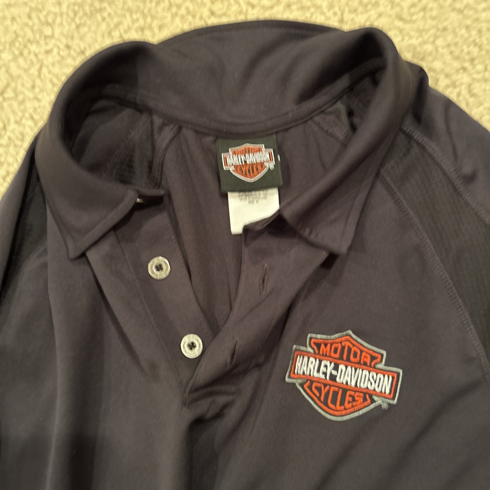 Harley-Davidson Men’s XL Black Polo Vehicle & Powertrain Operations Kansas City