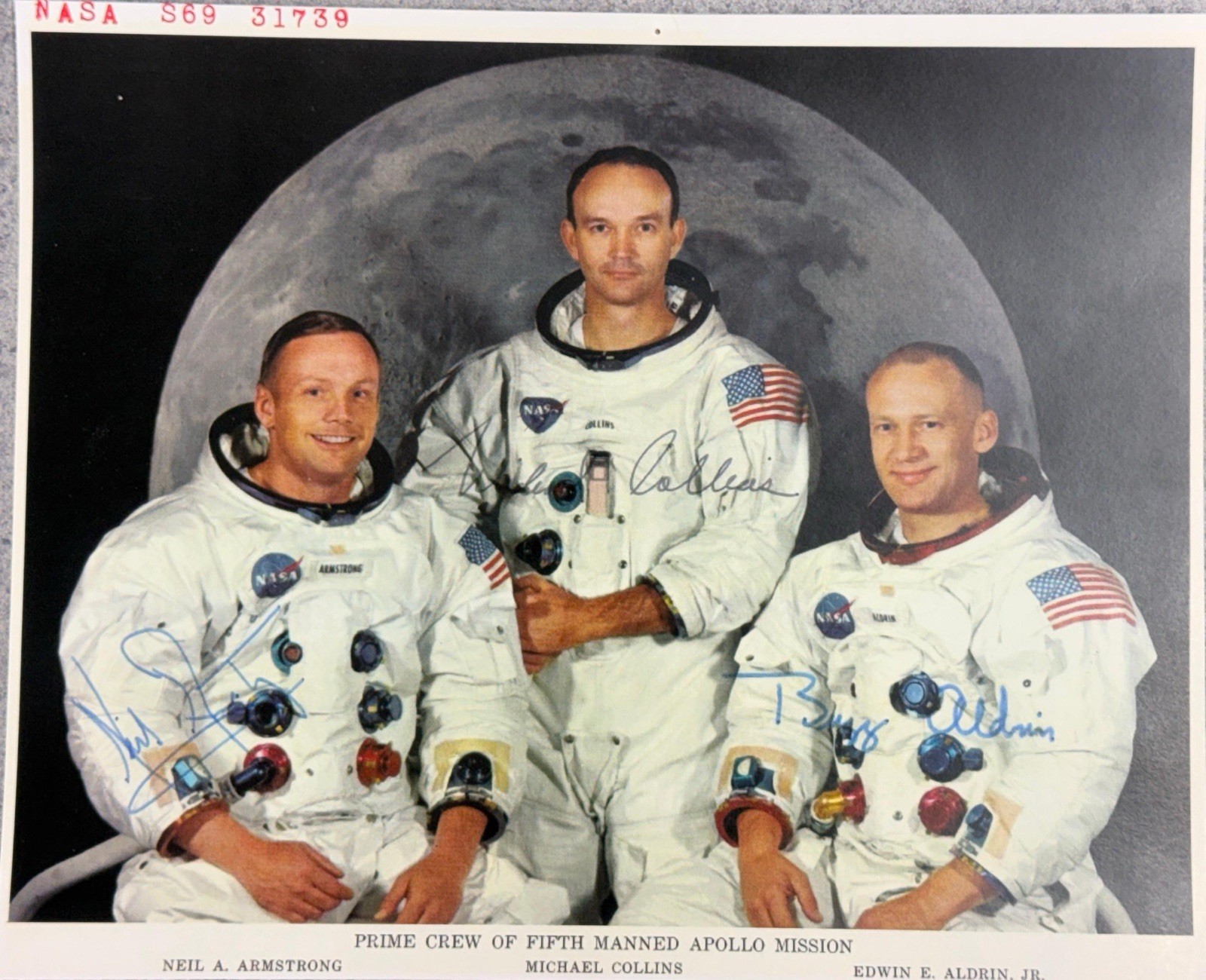 Apollo 11 Crew Signed Litho Armstrong, Aldrin, Collins (NASA Astronauts/Artemis)