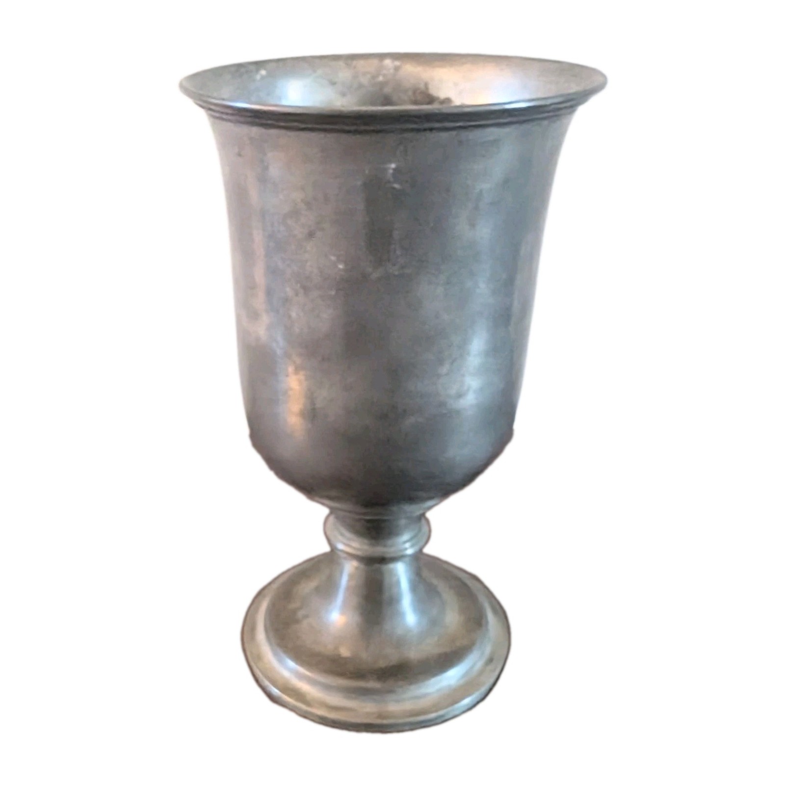 Antique c 1830s-1860s American Victorian Pewter  Goblet / Chalice 7
