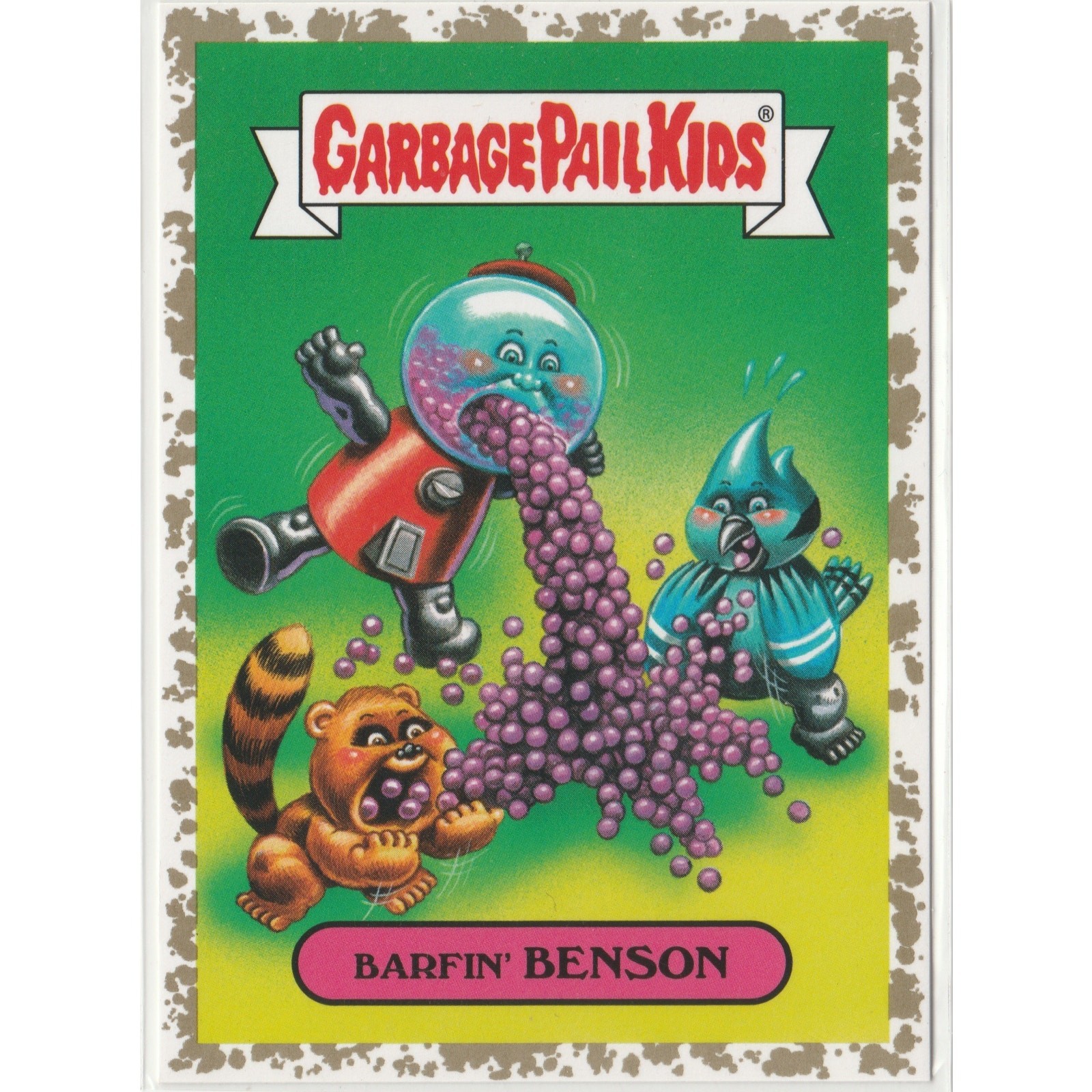 Regular Show Barfin' Benson #4b Gold 4/50 Garbage Pail Kids GPK 2016 Trashy TV
