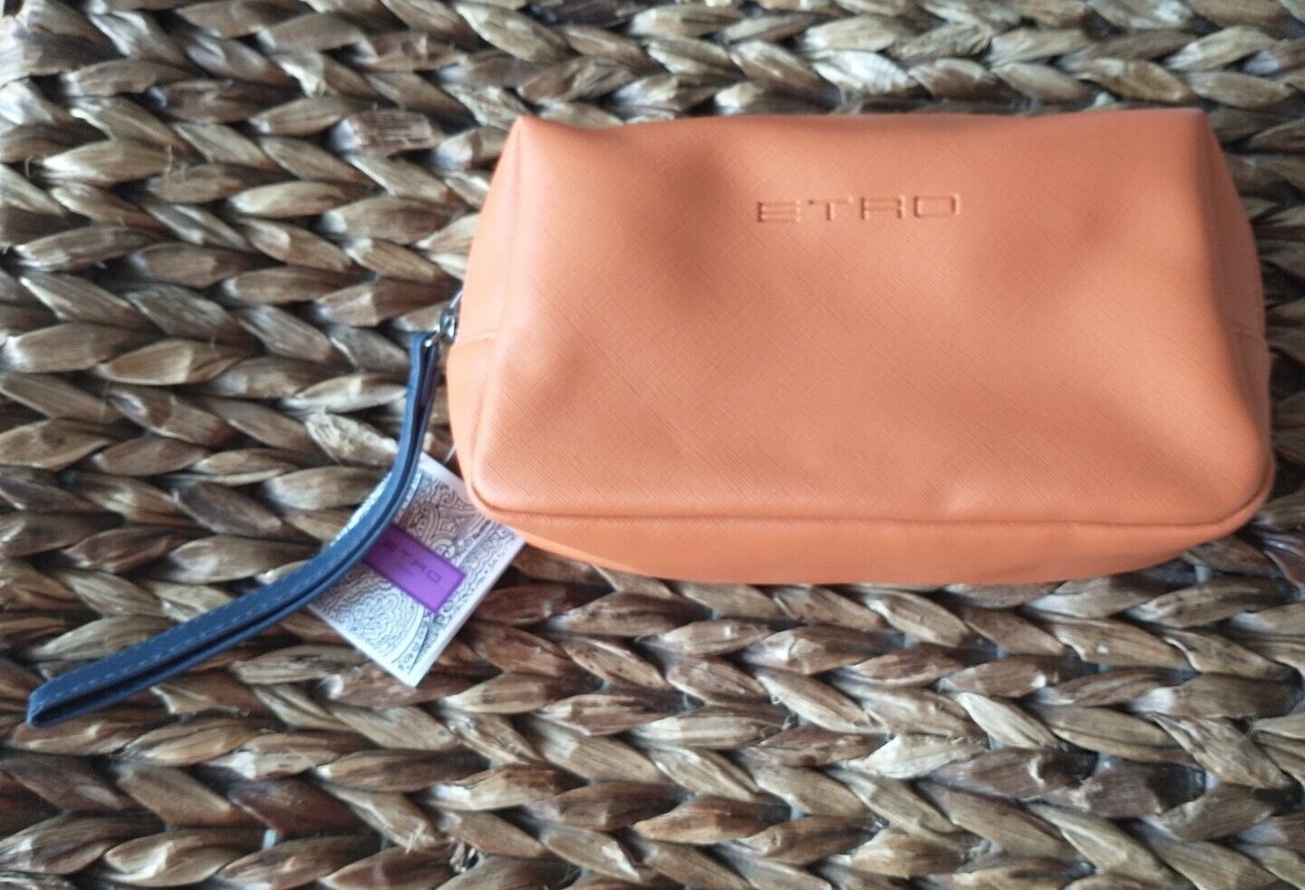 Etro Profumi Exclusively AeroMexico Orange Amenity Kit Wristlet Bag Case Only