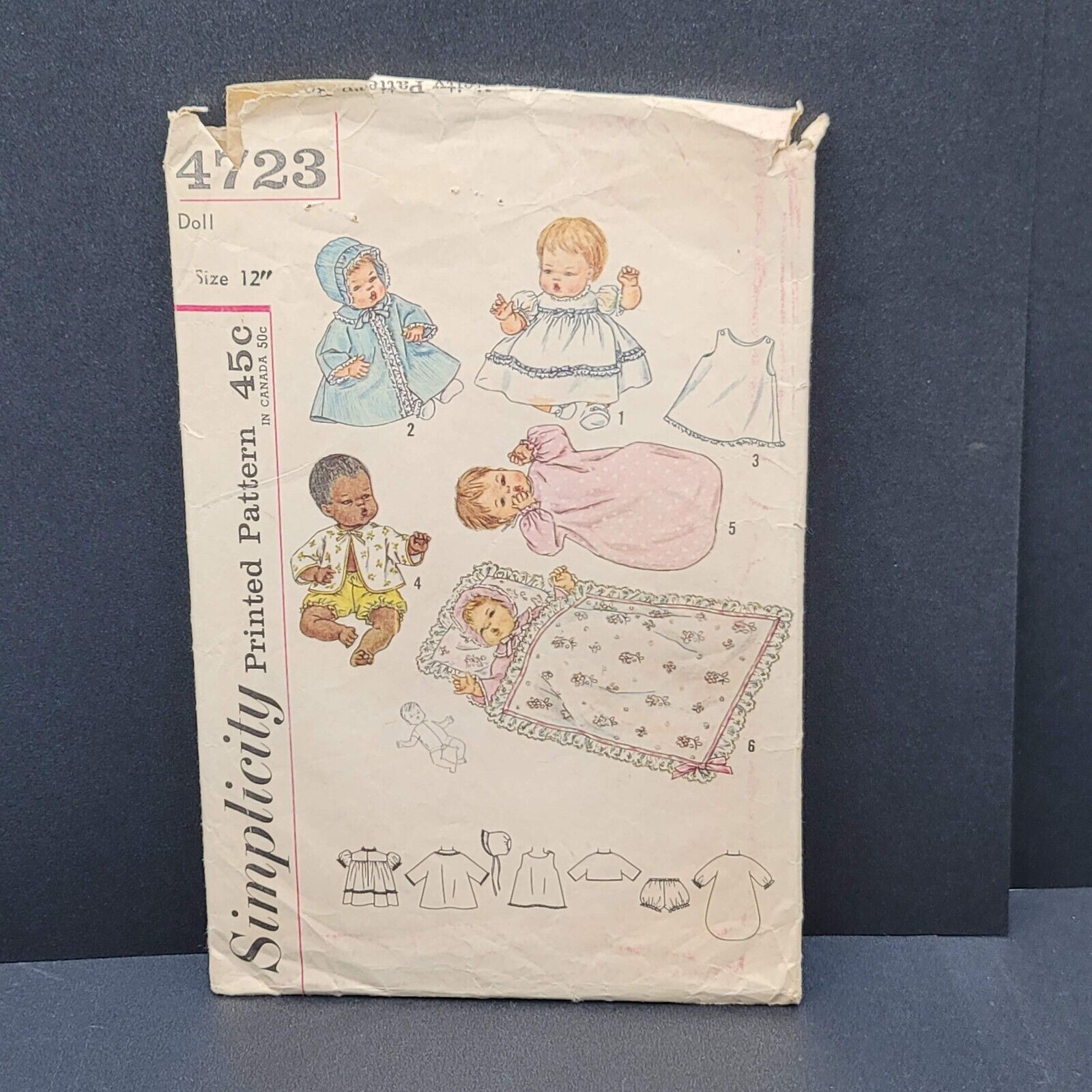 1960s Vintage Simplicity Sewing Pattern 4723 18 Inch My Baby Doll Clothes