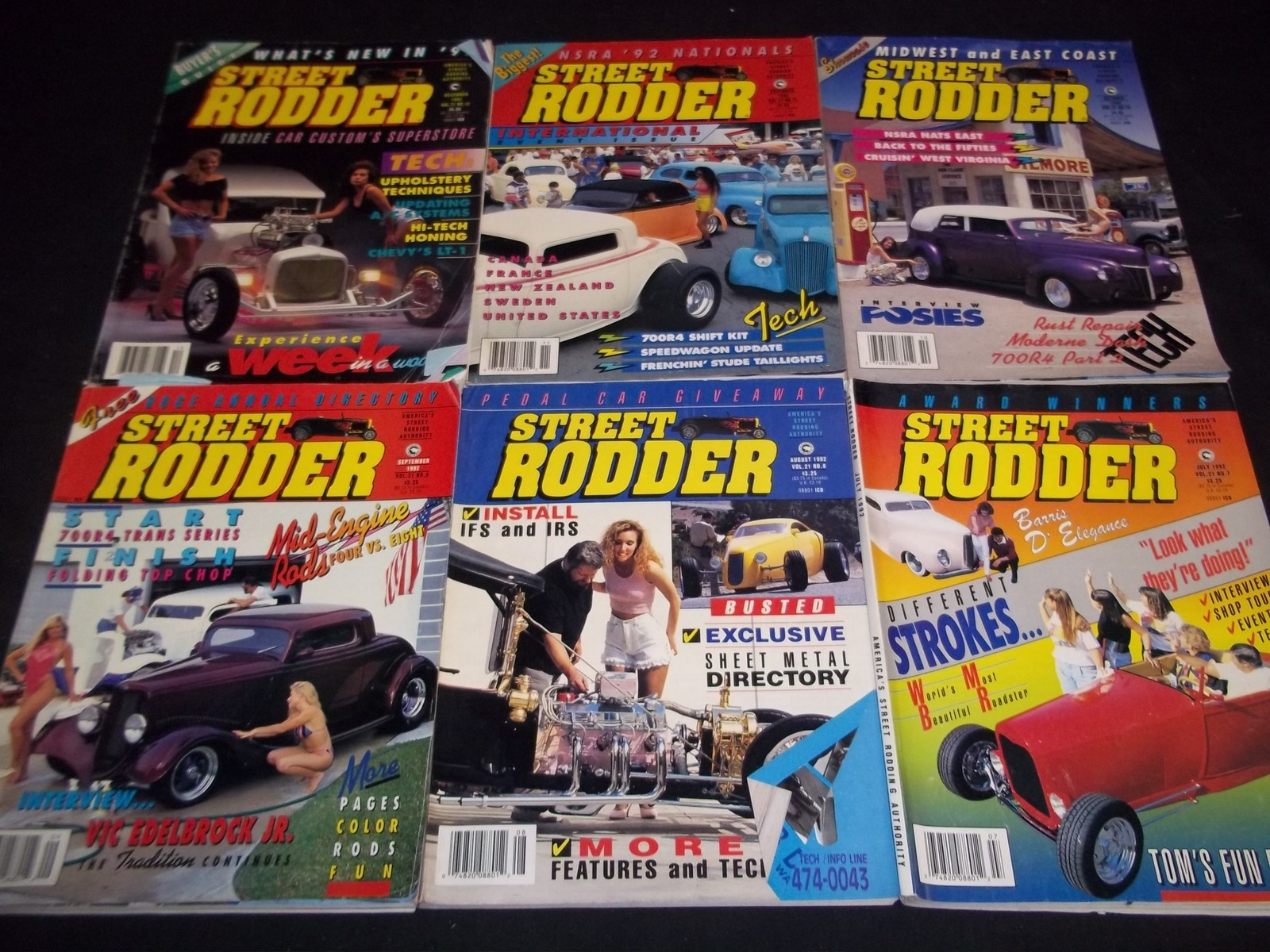 1991-1992 STREET RODDER MAGAZINE LOT OF 20 ISSUES - NICE COVER CAR AUTO - M 734