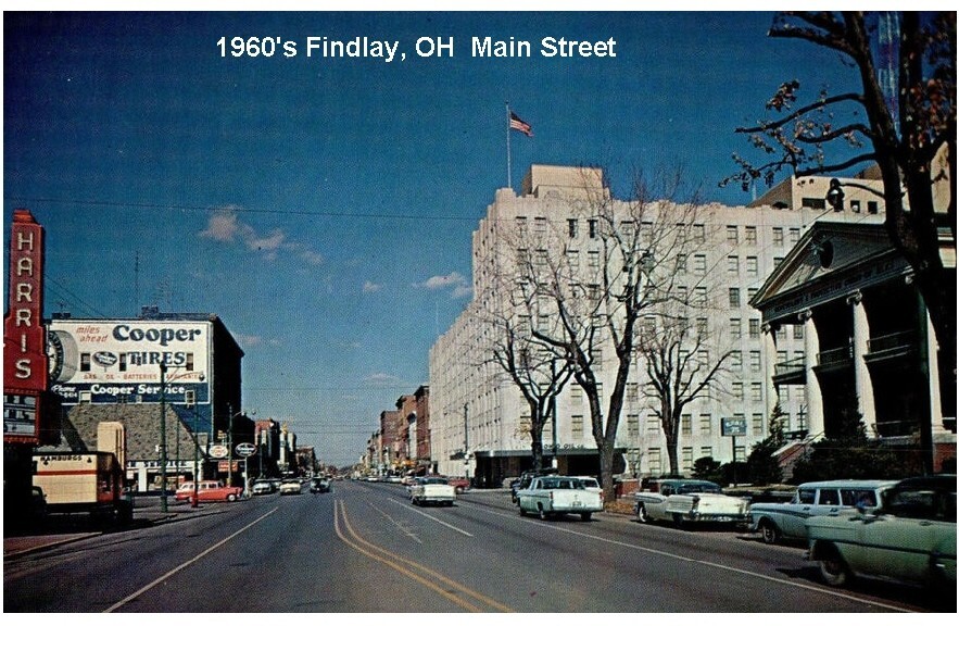 Findlay, OH Main Street 1960\'s Refrigerator / Fridge Tool Box Magnet