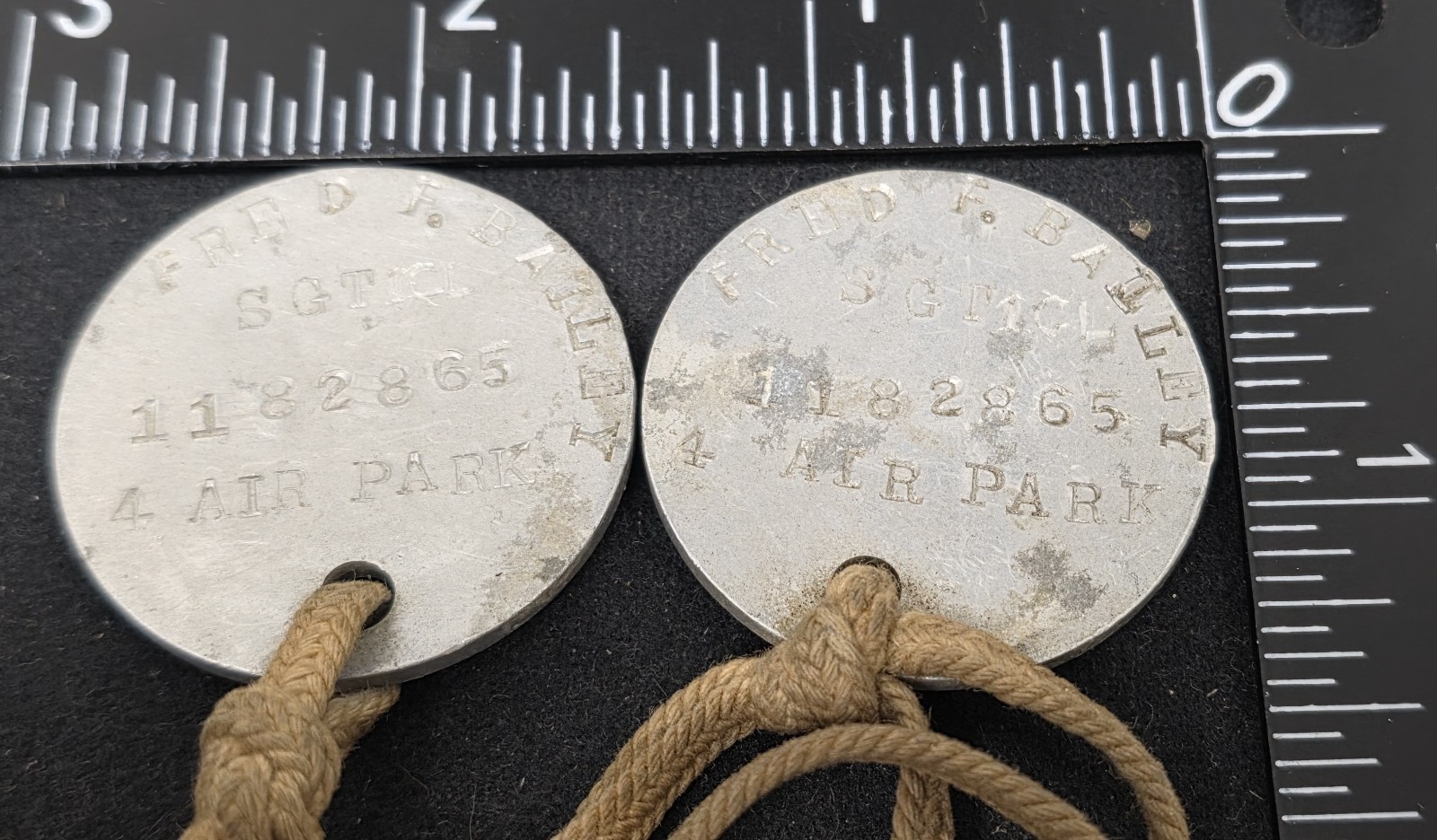 WWI Sgt 1CL Fred F Bailey 4th Air Park Dog Tags & Photos Lot US Air Service