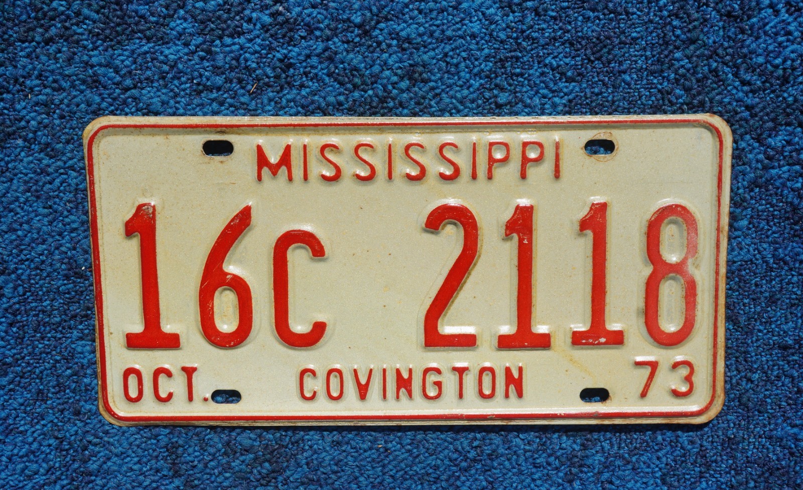 1973 Mississippi License Plate