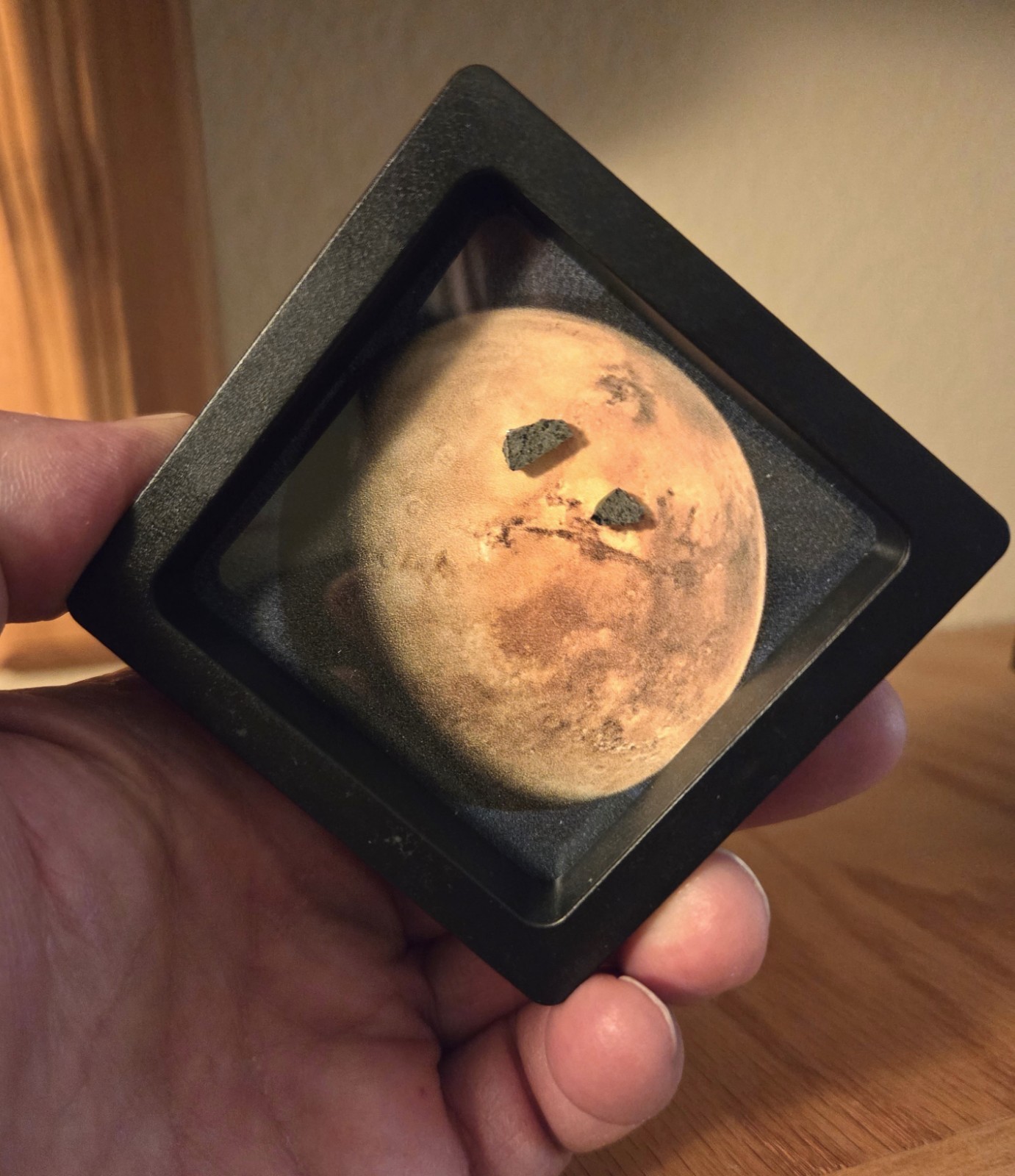 2 Genuine Mars Rocks, XL Mars Meteorites Interactive Display, Authenticity Card