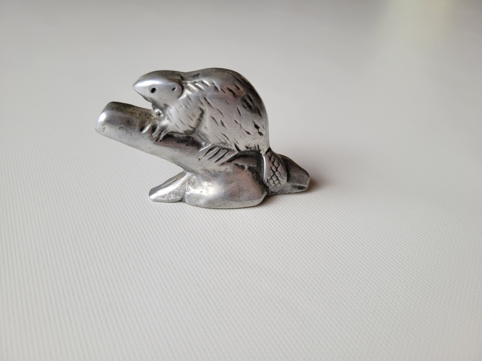 Canadian Art Hoselton Aluminum 3” Beaver Figurine Signed. Made In Canada. #131 Canadian Art Hoselton Aluminum 3” Beaver Figurine Signed. Made In Canada. #131