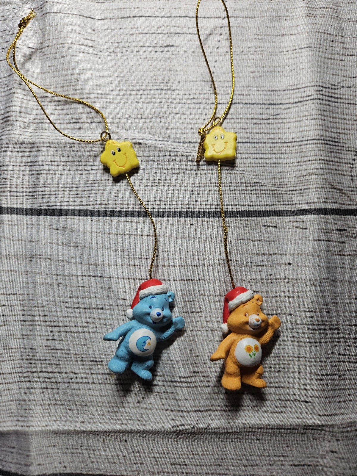 VTG Care Bears TCFC MINI Christmas Ornament  PAIR - Friend Bear & Nighttime Bear