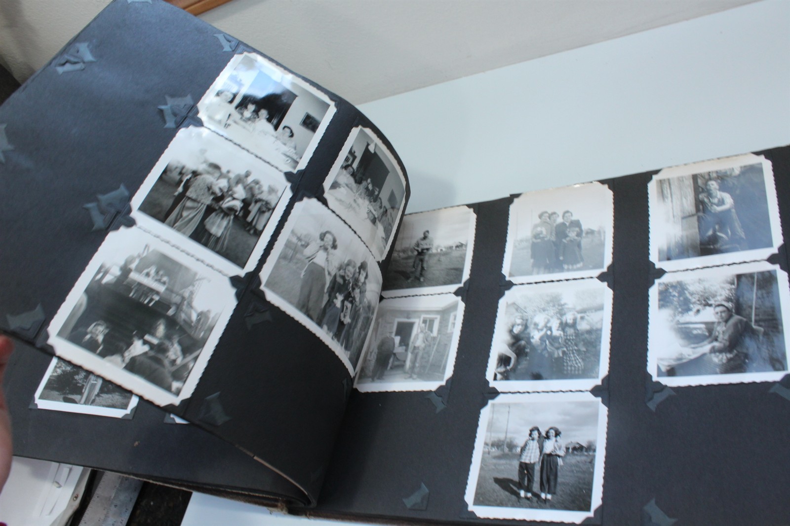 Vintage Photographs Scrapbook Includes Many Black & White Photo Snapshots Brown