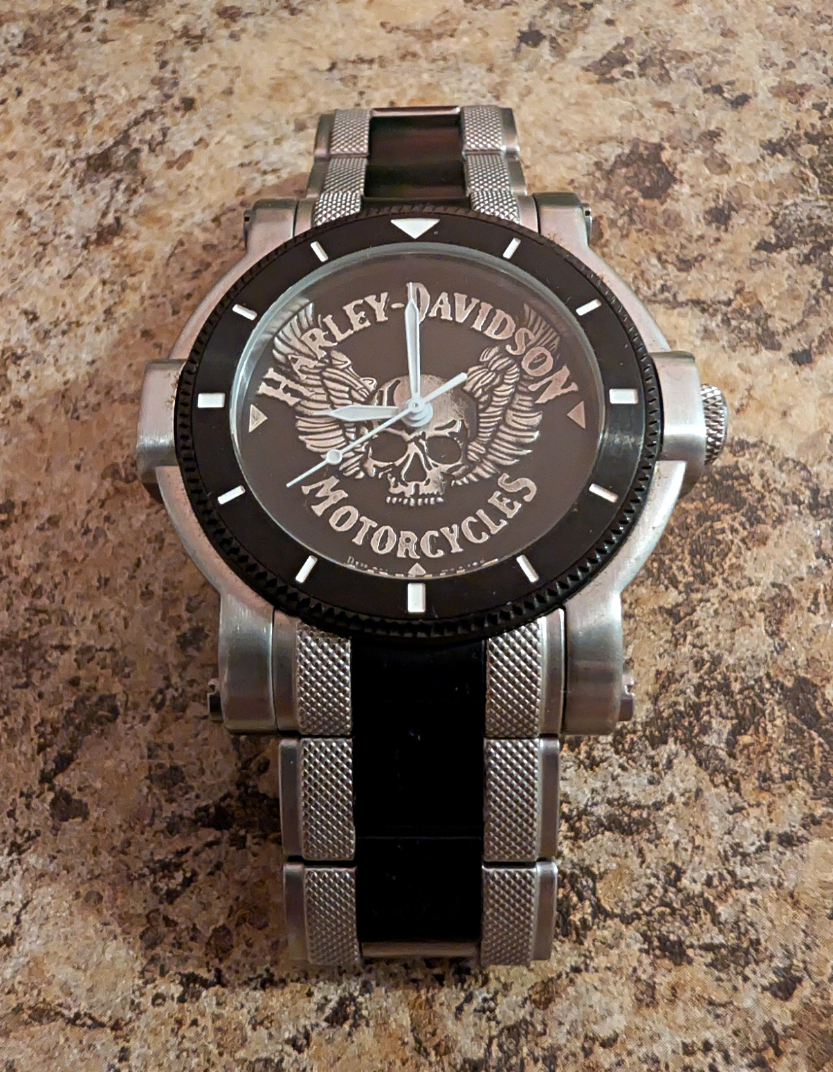 Rare Harley-Davidson Bulova 78A109 Skull Wing Watch - Needs Battery