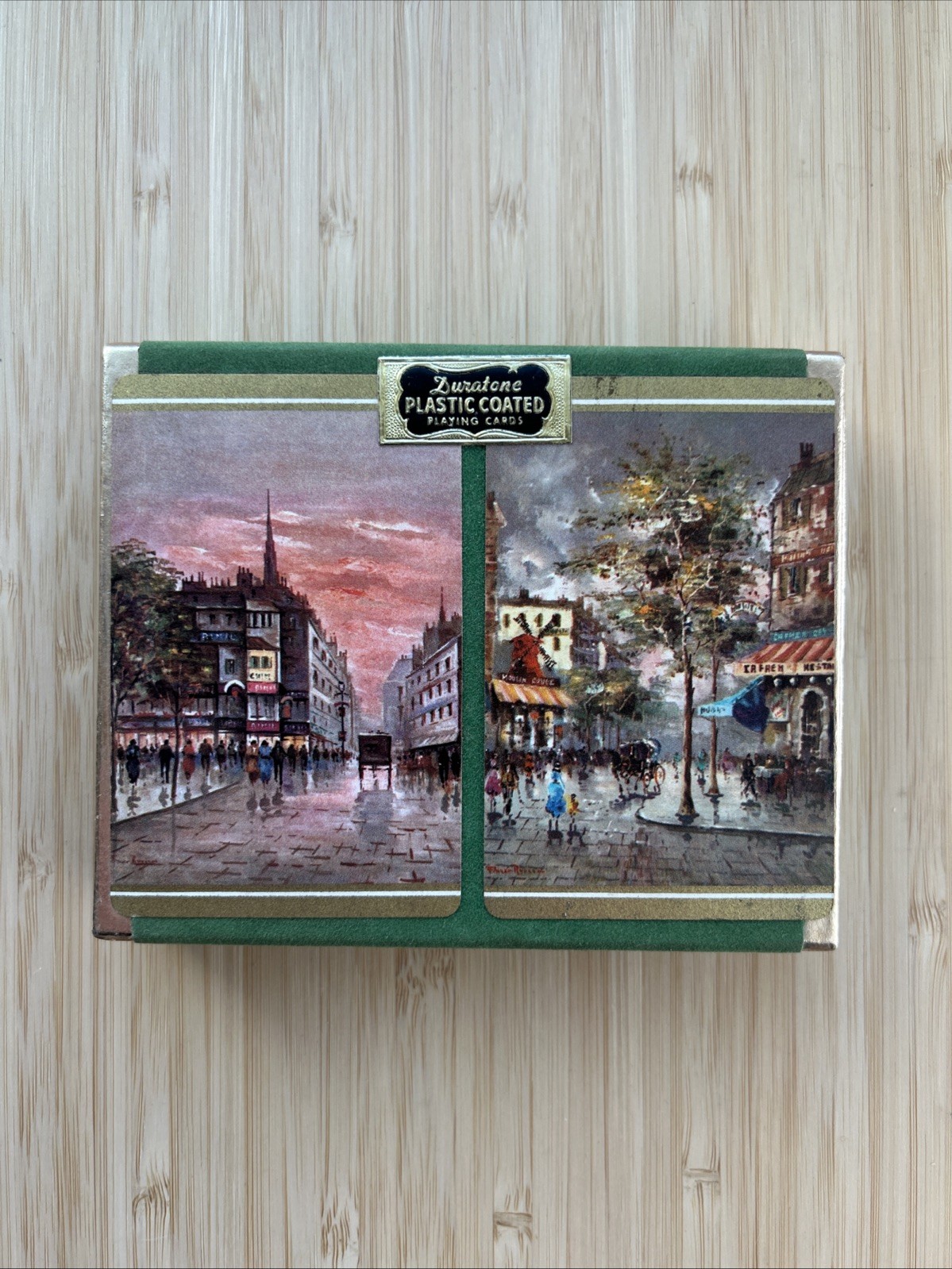 Vintage 1950s ARRCO Duratone Double Deck Playing Cards Paris Street Scenes