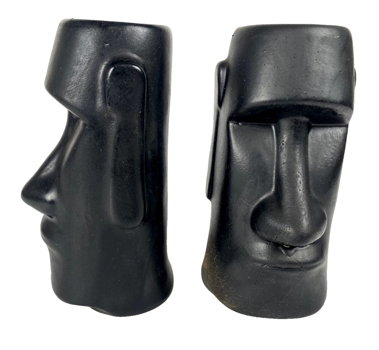 Vintage 60s Tiki Mug Otagiri Japan Moai Black Hawaiian Tahitian Easter Island 7\