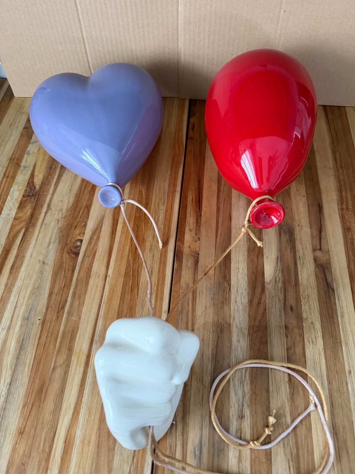 MCM Set of 3 Vintage DYER Ceramic Balloon w/ Hand Sculpture Mid Century Modern