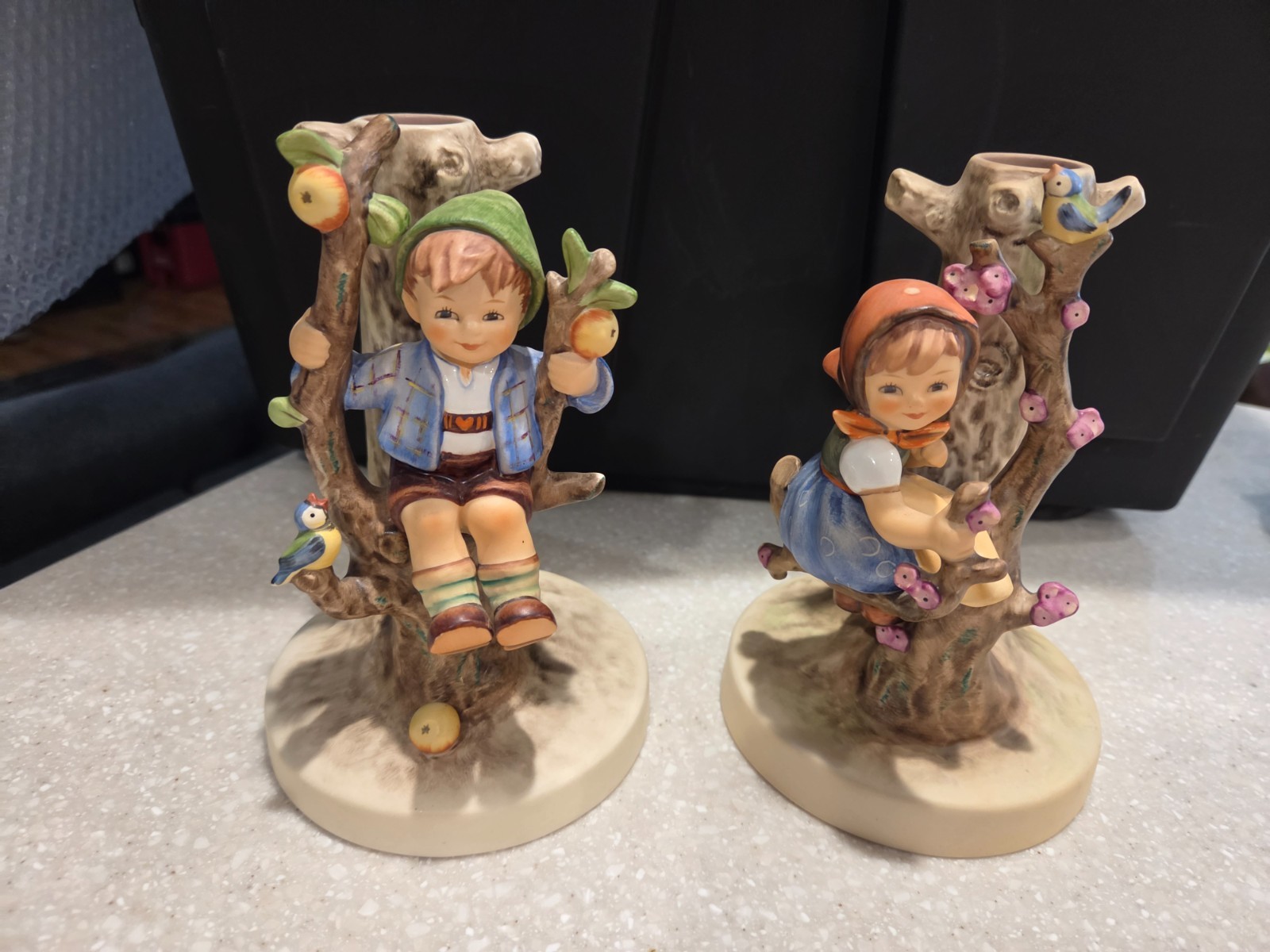 Rare Goebel Germany Hummel Boy and Girl  in tree  1988 (Pair)
