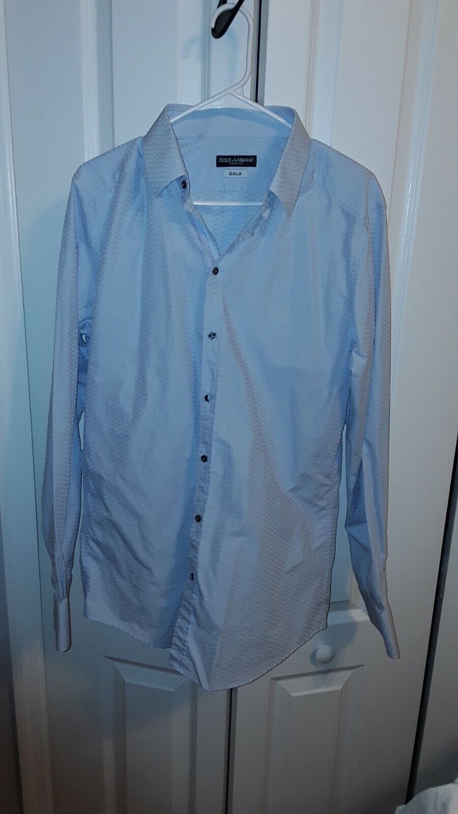 Dolce & Gabbana GOLD made in Italy Shirt 161/2 (42) Light Bluepre owned stunning