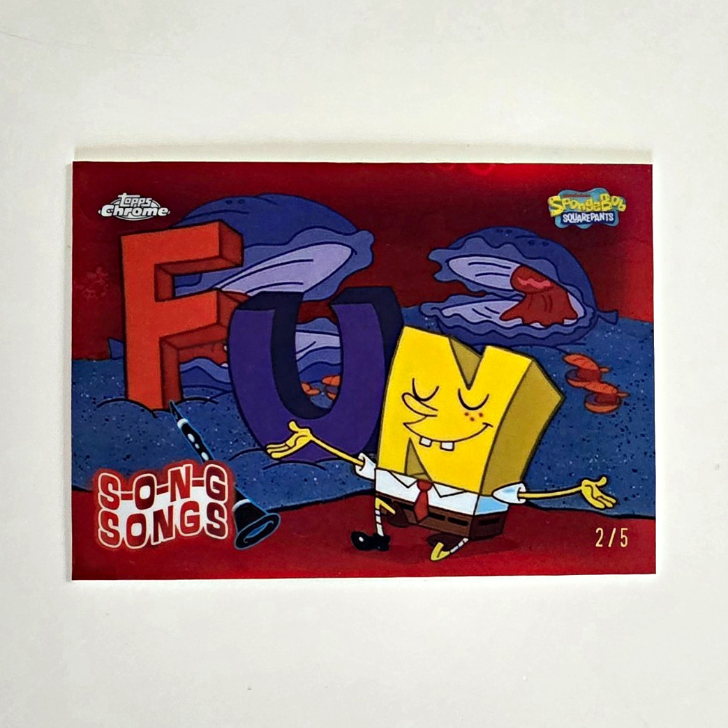 2025 Topps Chrome SpongeBob Song Song FUN Red /5