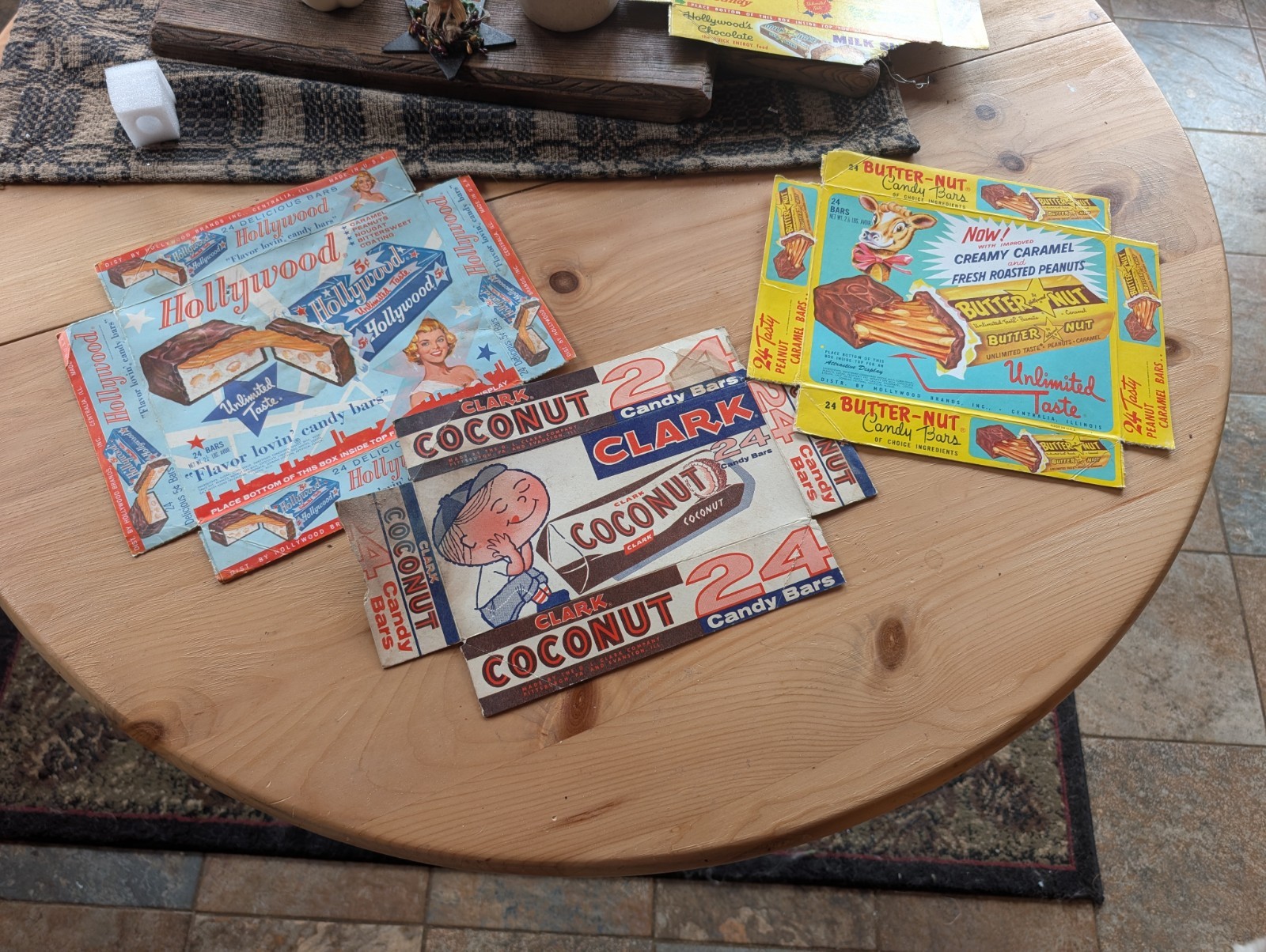 Vintage Hollywood Butter-Nut Clark Candy Box Tops 3 Pc Lot Original Advertising