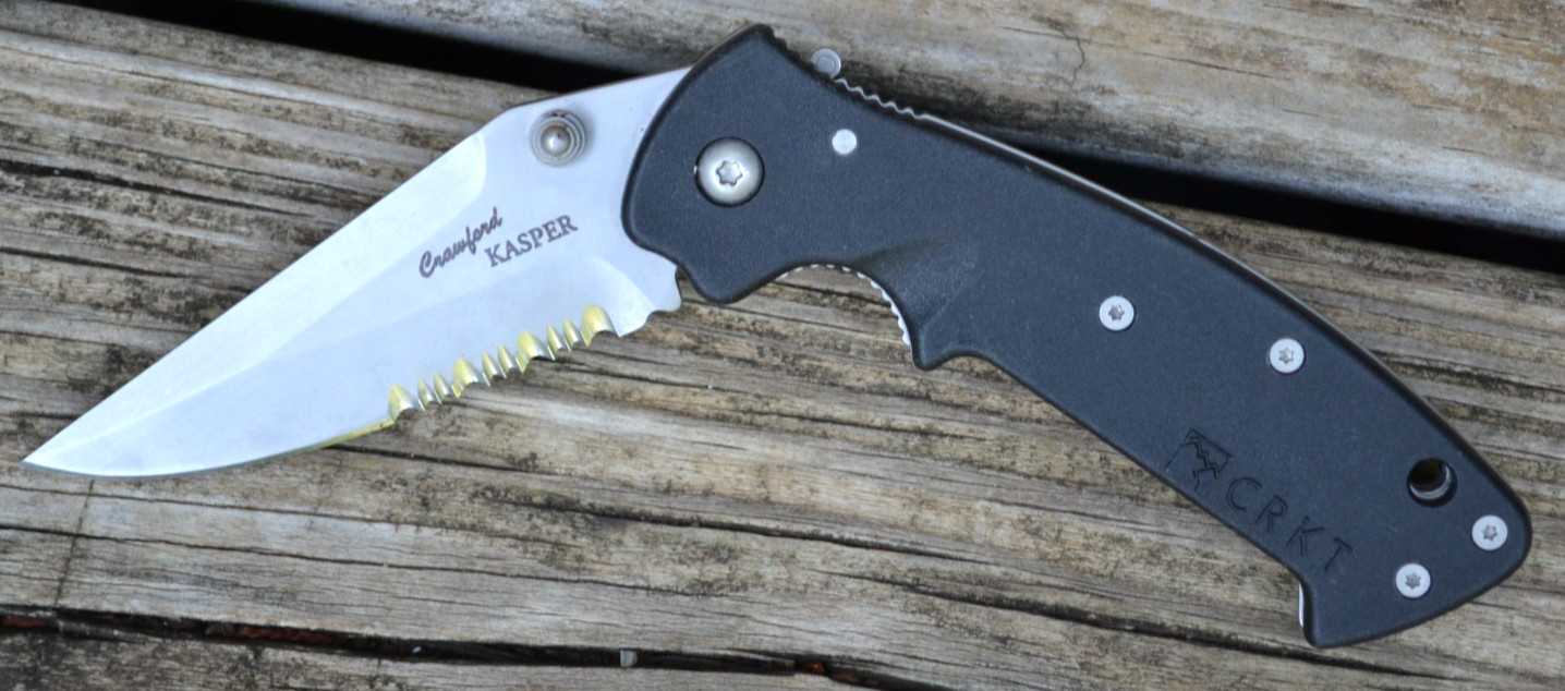 OEM CRKT 6782 Crawford Kasper Combo Blade Liner-Lock Folding Pocket Knife--Great