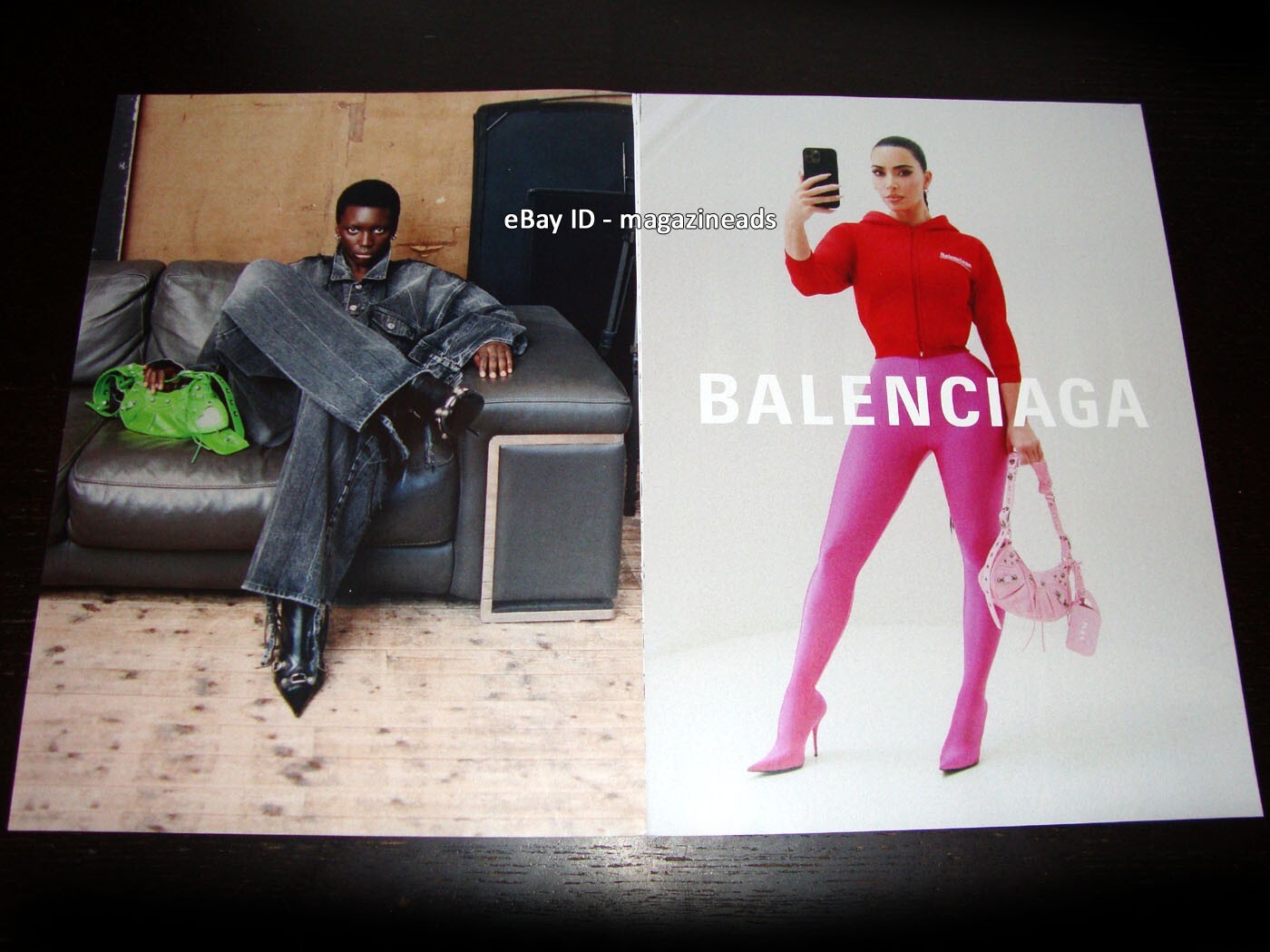 BALENCIAGA 2-Page Magazine PRINT AD Spring 2022 KIM KARDASHIAN Marie-Agnès Diene