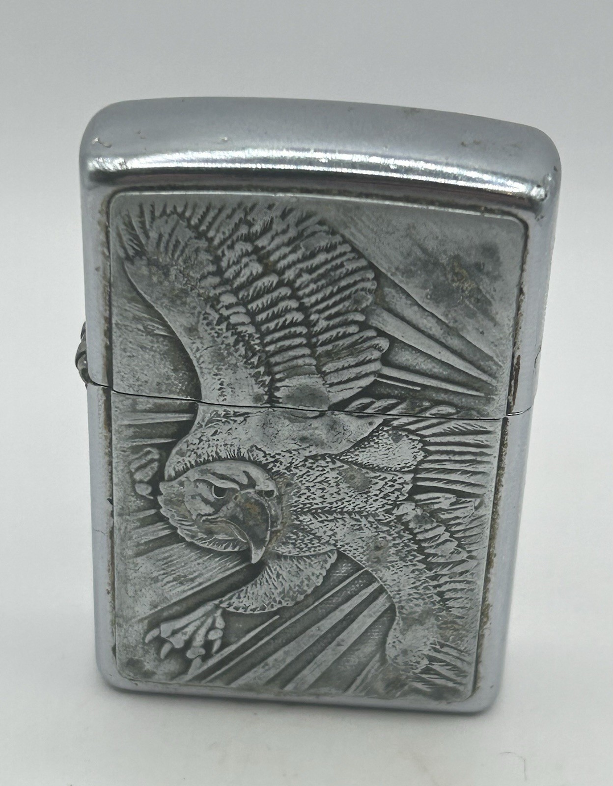Vintage 1996 Zippo Lighter Barrett Smythe Eagle Emblem 3D Raised Plate -Sparking