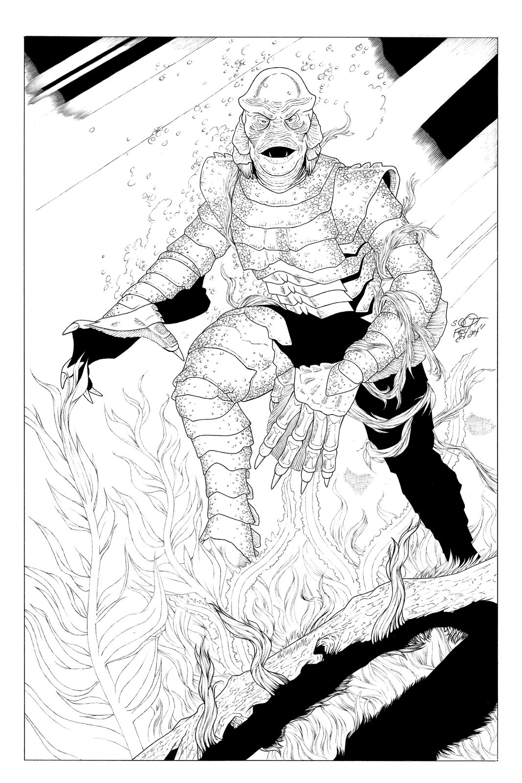 Creature From The Black Lagoon Universal Monsters Comic Art By Artist Scott Fry