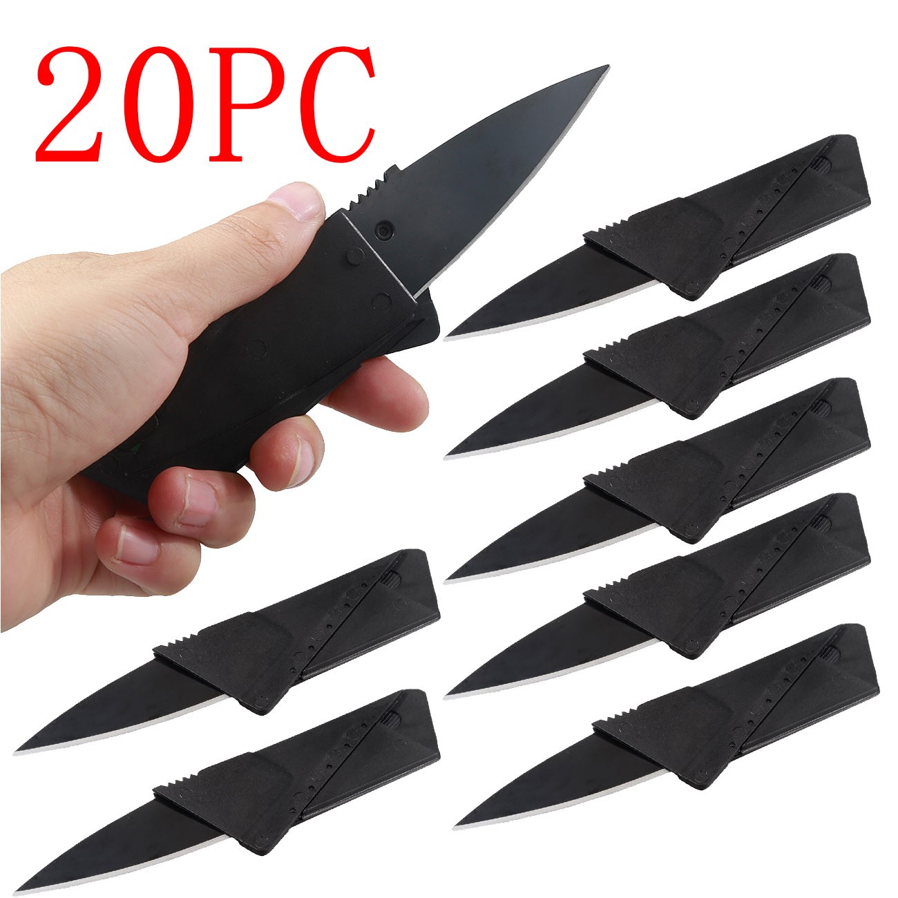 20 PCS Pocket Credit Card Knives Cardsharp Wallet Thin Micro Survival Tool Knife