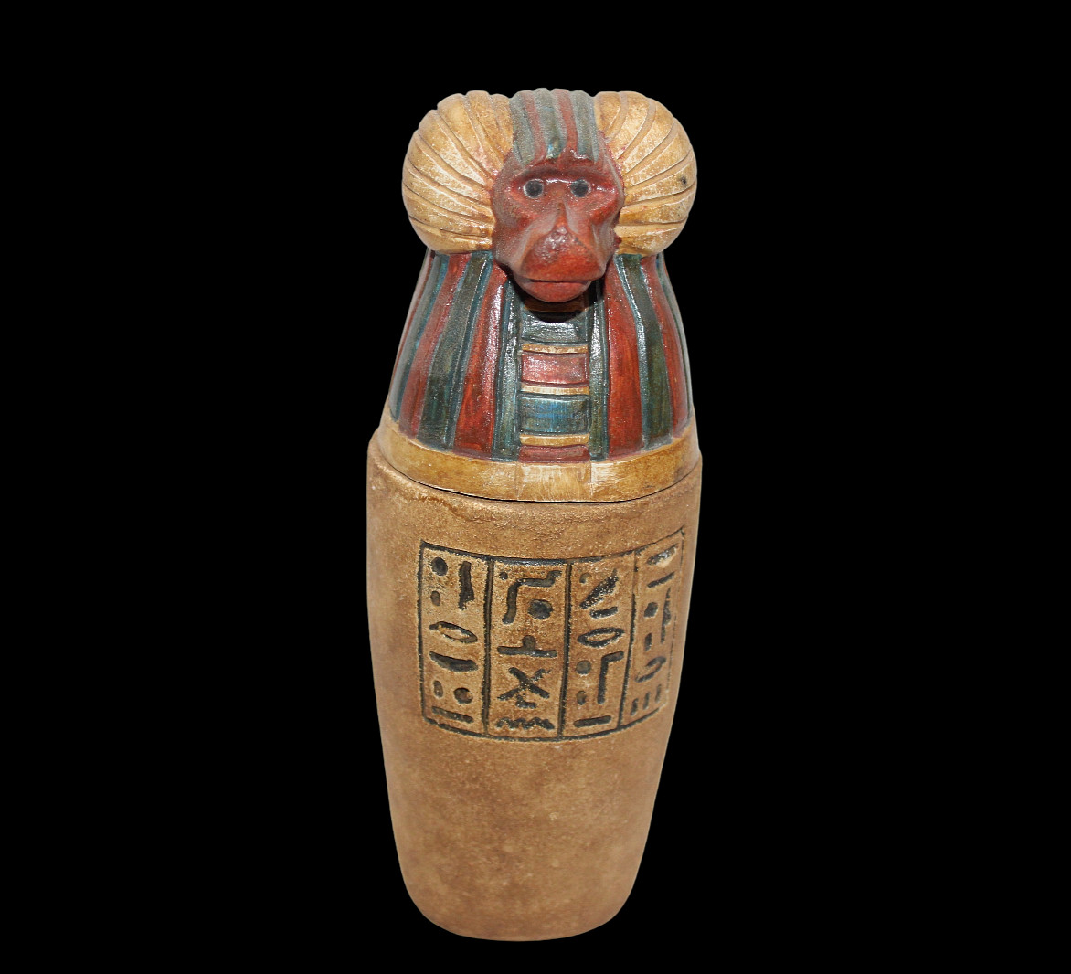 RARE ANCIENT EGYPTIAN ANTIQUE UNIQUE BABOON CANOPIC Jar Mummification Old Egypt