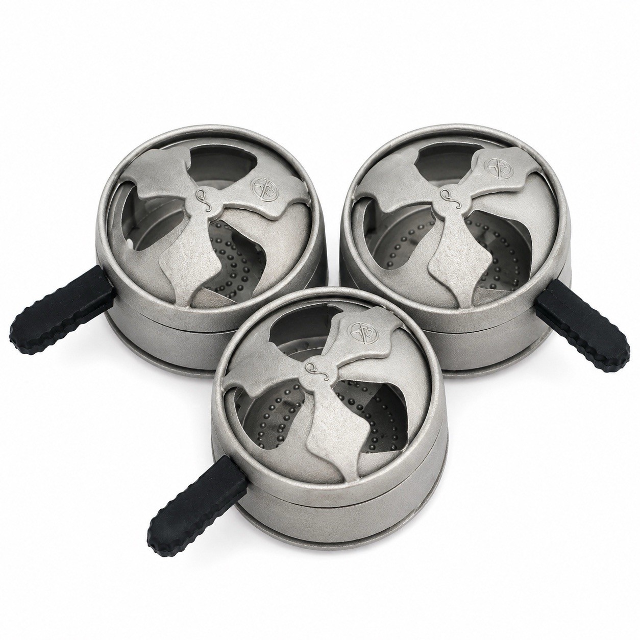 3 Pack Hookah Heat Management Device HMD Charcoal Holder Metal Silver Universal