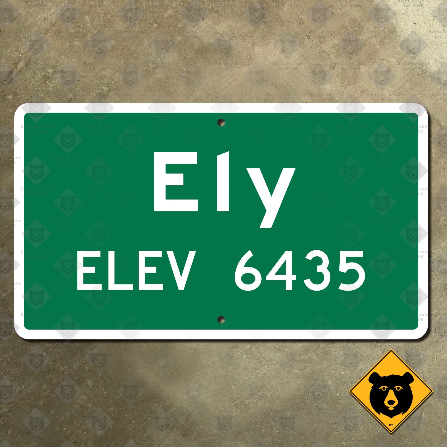 Ely Nevada city limit highway road sign 2006 14x8