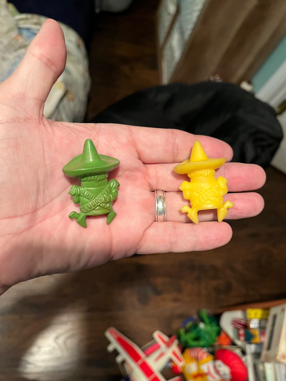 2 Vintage 1968 Frito Lay Bandito Pencil Topper Premium Erasers
