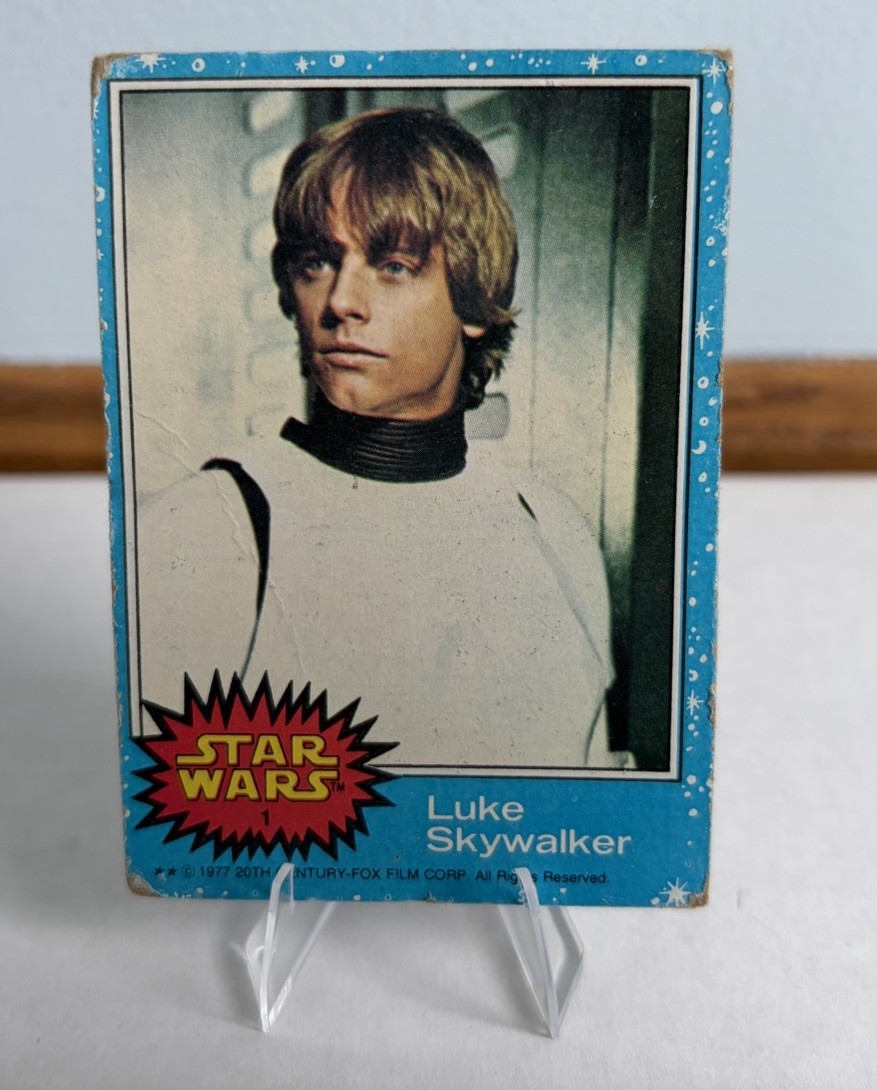 Vintage 1977 Topps Star Wars #1 Luke Skywalker Rookie Card Series 1 Blue