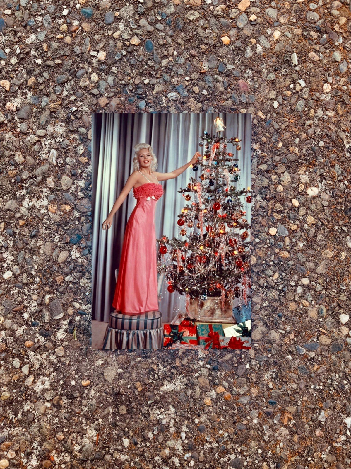 Jayne Mansfield Vintage Christmas Tree 1960 4x6 Photo Lustre Print Hollywood