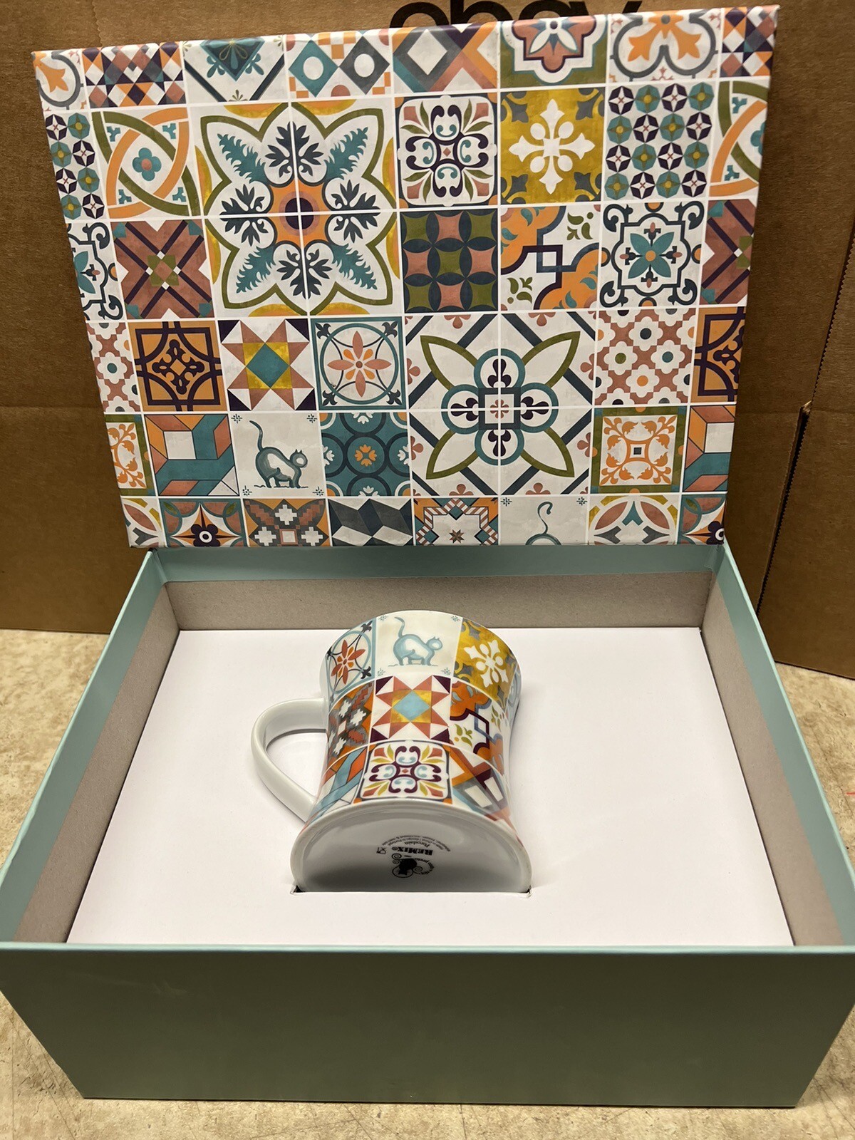 A Loja do Gato Preto Cat Tiles Remix Cup and Tray NIB