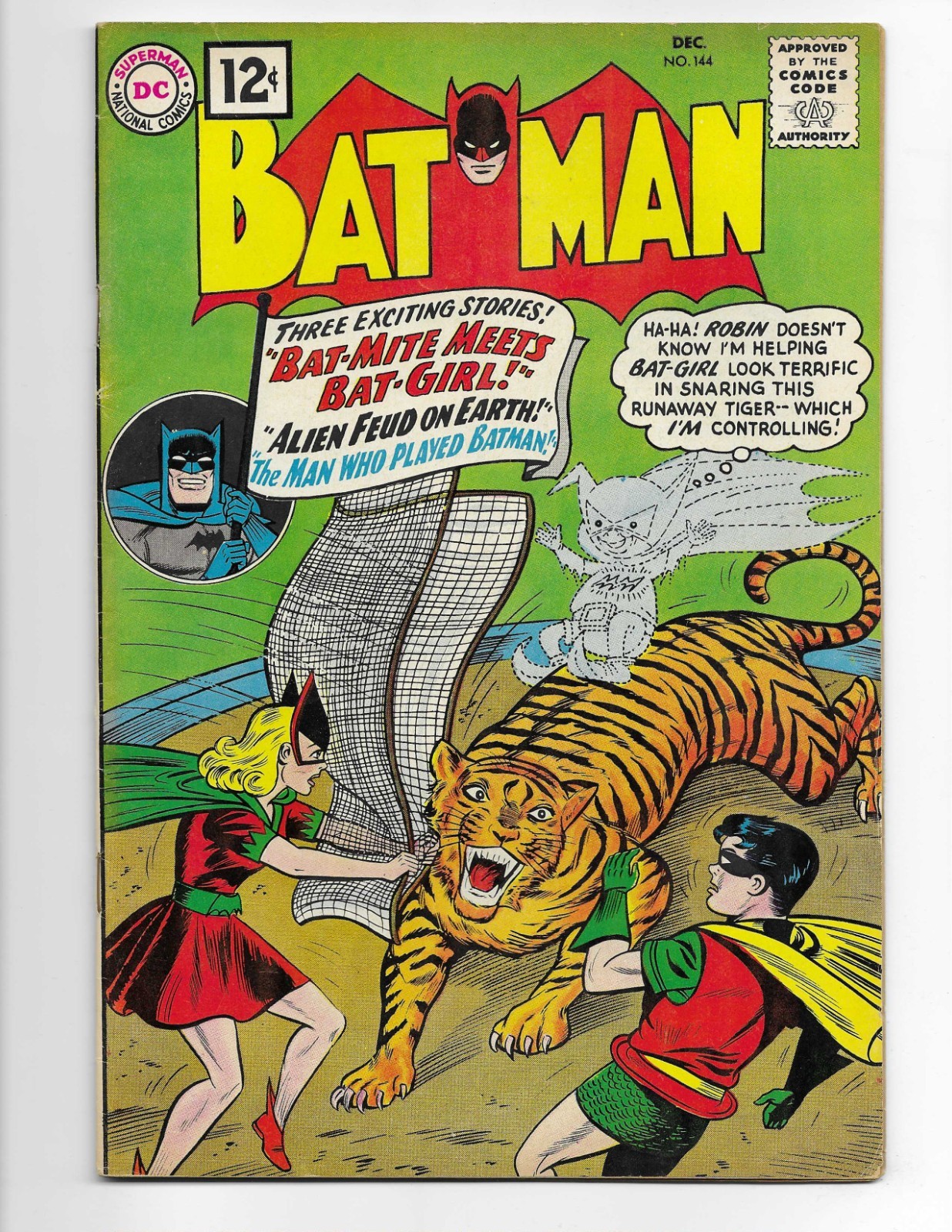 Batman 144 1961 DC Comics VG+ 4.5 Bat-Mite Robin Bat-Girl Joker Batwoman