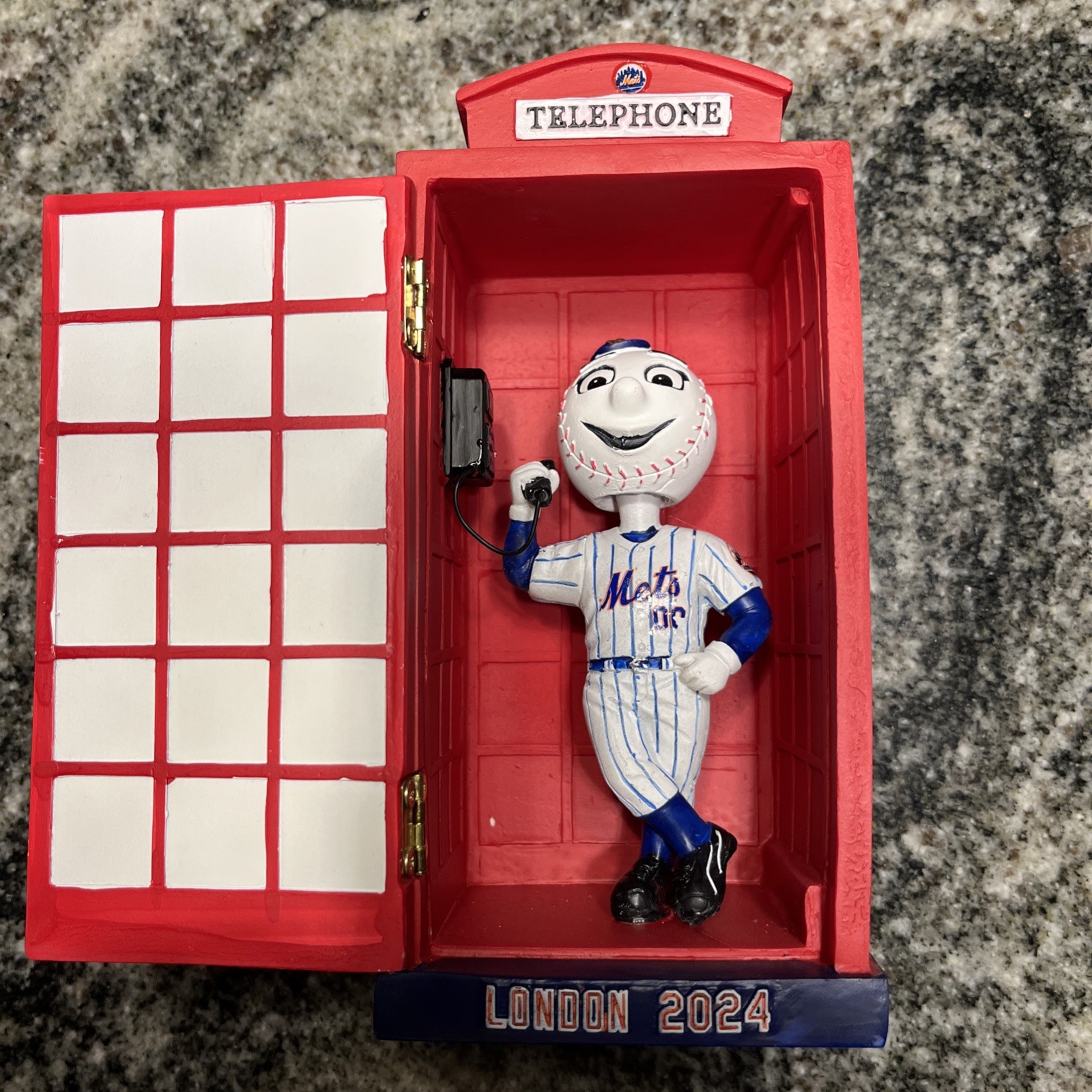NY METS MR MET BOBBLEHEAD LONDON 2024 PHONE BOOTH SGA CITI FIELD MLB